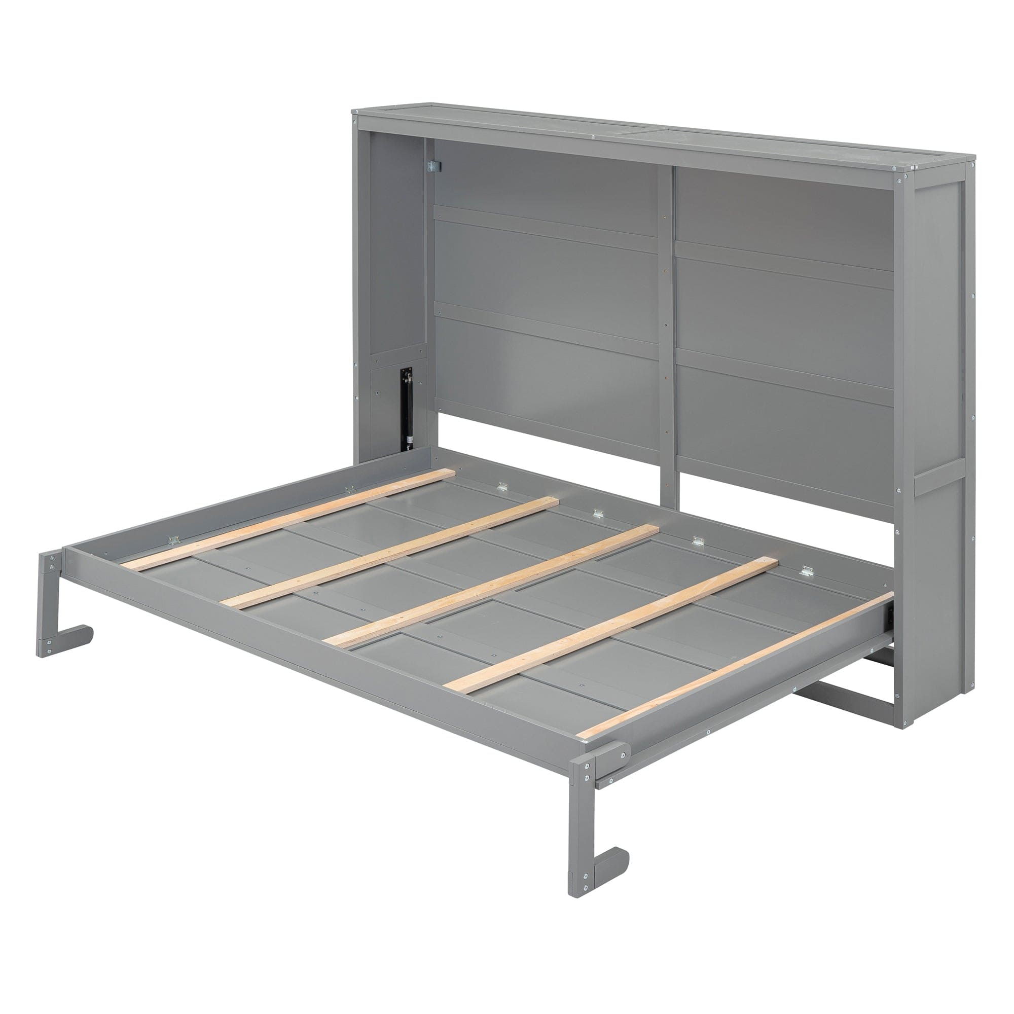 Queen Size Murphy Bed Wall Bed,Gray