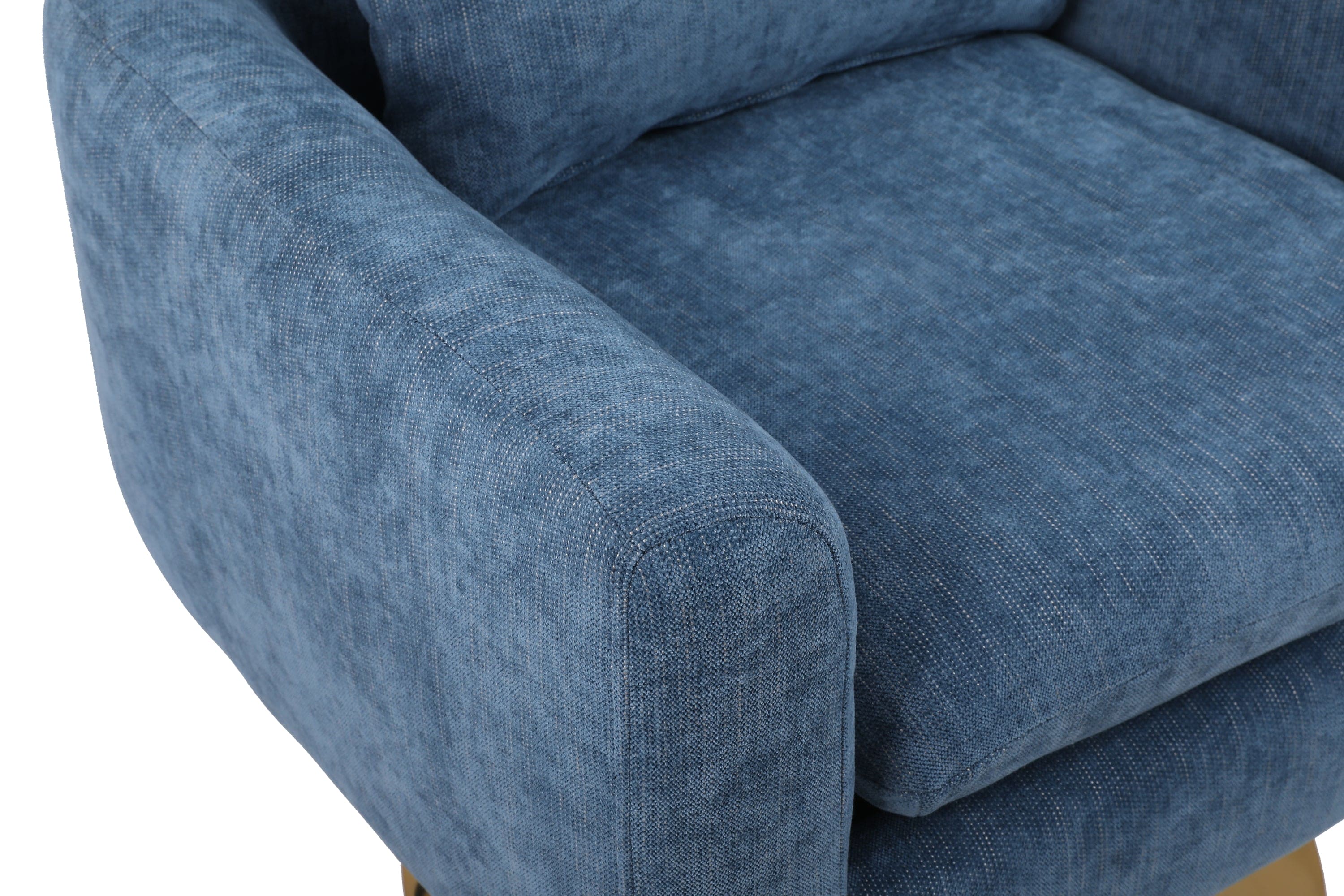 Classic Mid-Century 360-degree Swivel  Accent Chair, Blue Linen