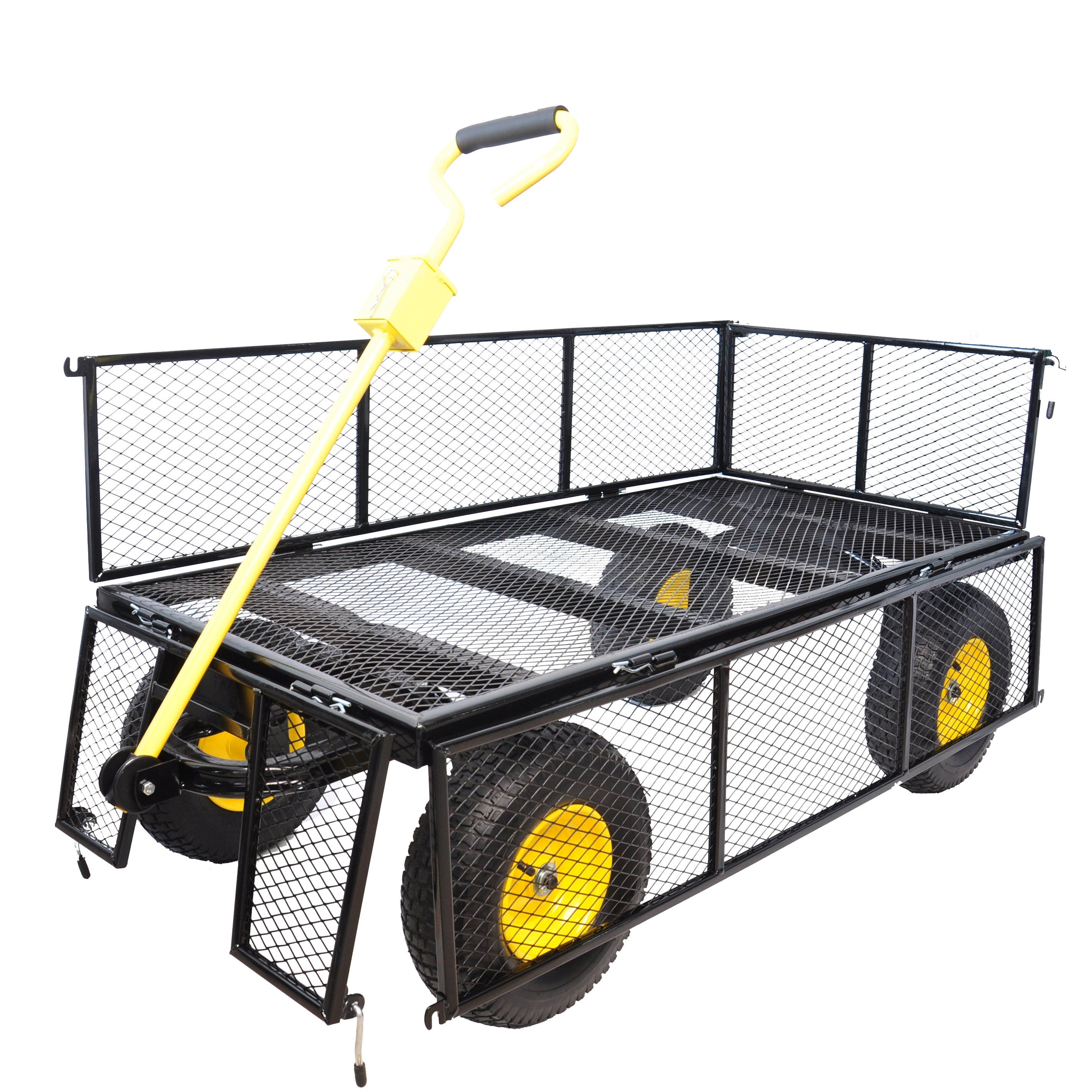 BIG  Wagon Cart Garden cart trucks make it easier to transport firewood Yellow+Black Maximum static load is 880 lbs.