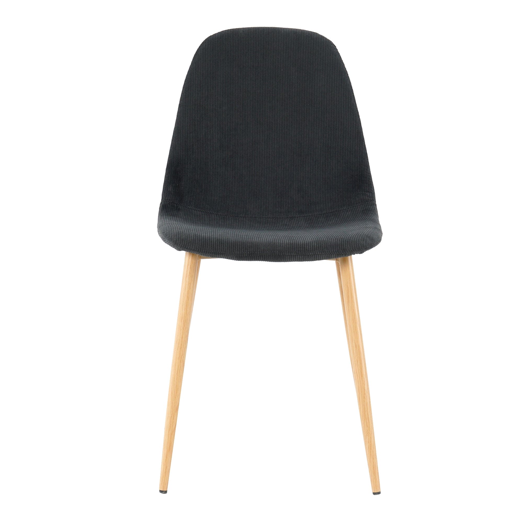 Deep Grey Modern Fabric Chairs with wood-transfer Metal Leg set of 4