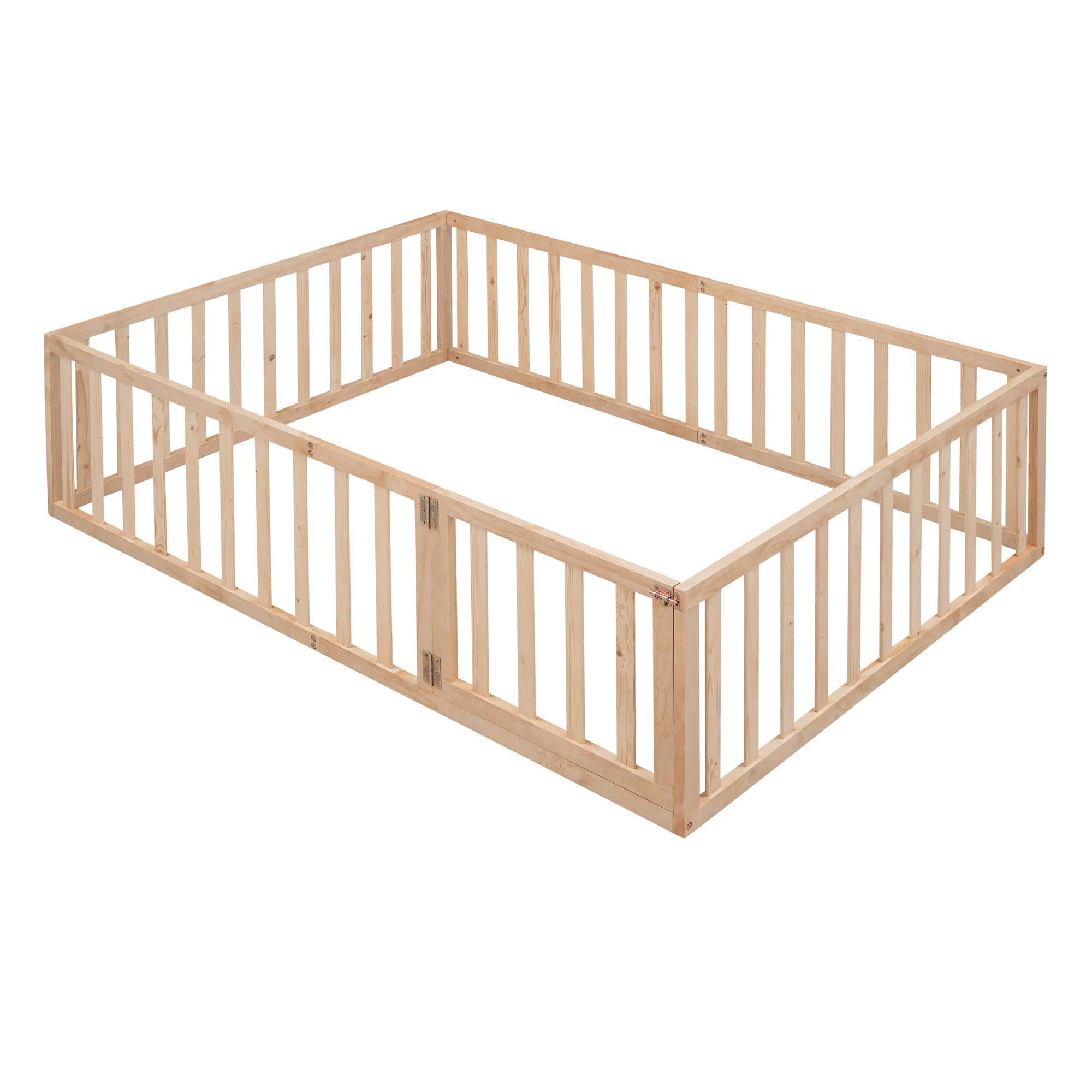 Full Size Wood Daybed Frame with Fence, Natural(OLD SKU:WF289662AAM)