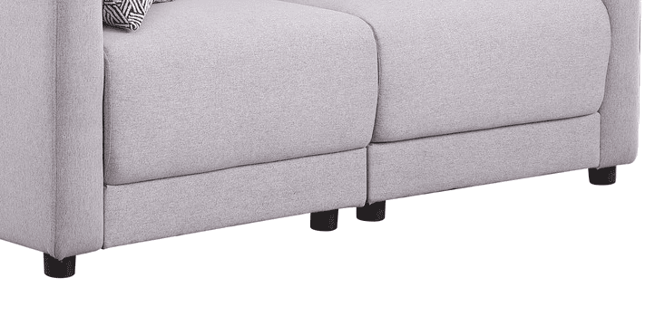 Penelope Light Gray Linen Fabric Loveseat with Pillows