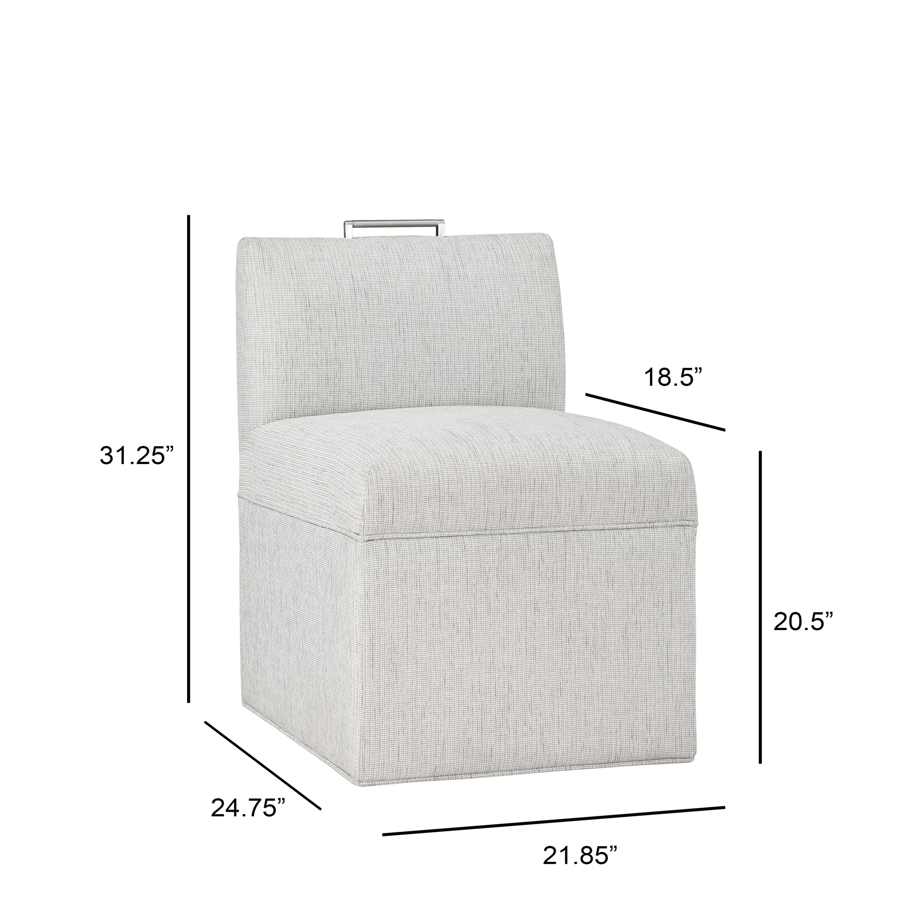 Della Modern Upholstered Castered Chair in Sea Oat