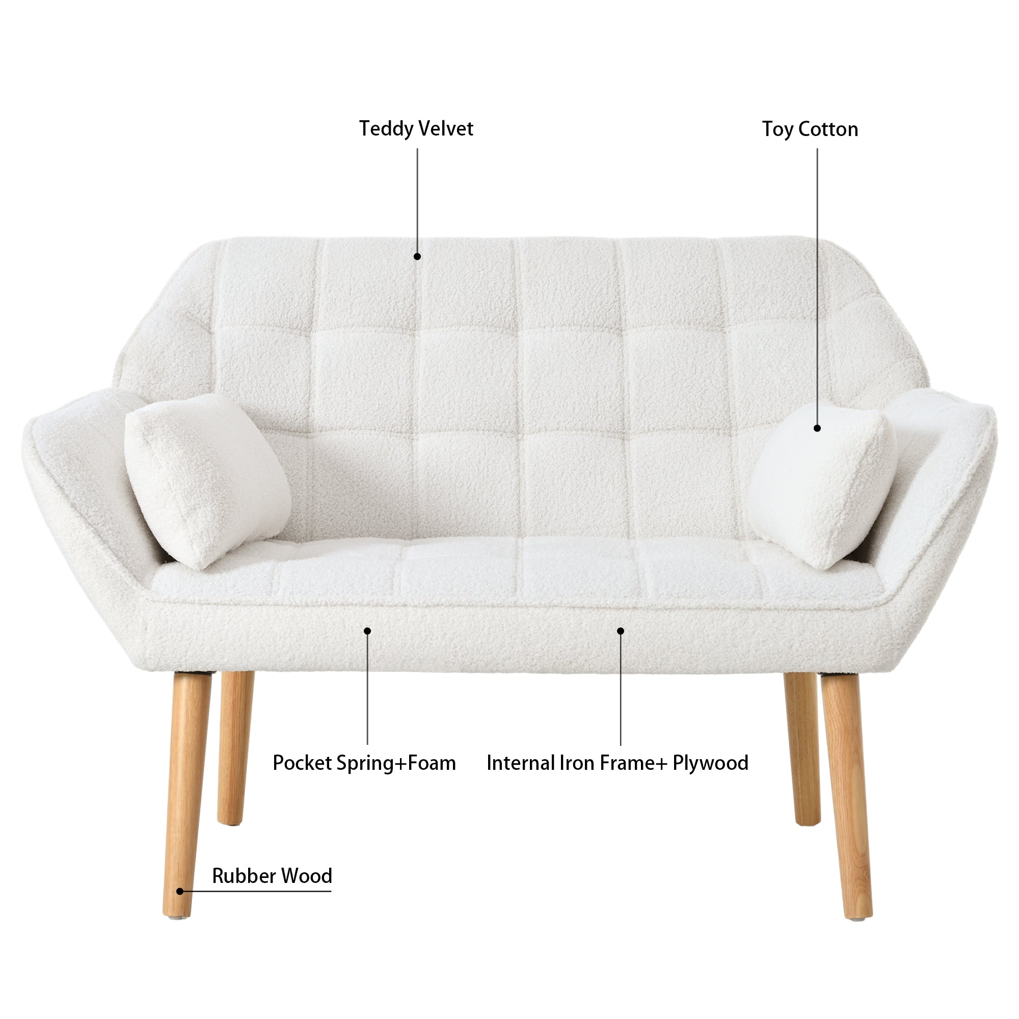 50 "width Loveseat sofa - Ergonomic with pillow