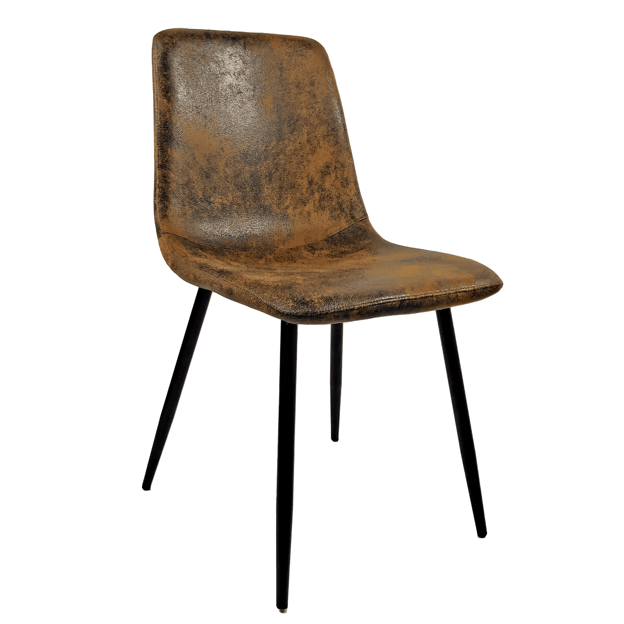 Dining Chairs Set of 4,Modern Kitchen Dining Room Chairs,Upholstered Dining Accent suedette Chairs in Cushion Seat and Sturdy Black Metal Legs(Brown)