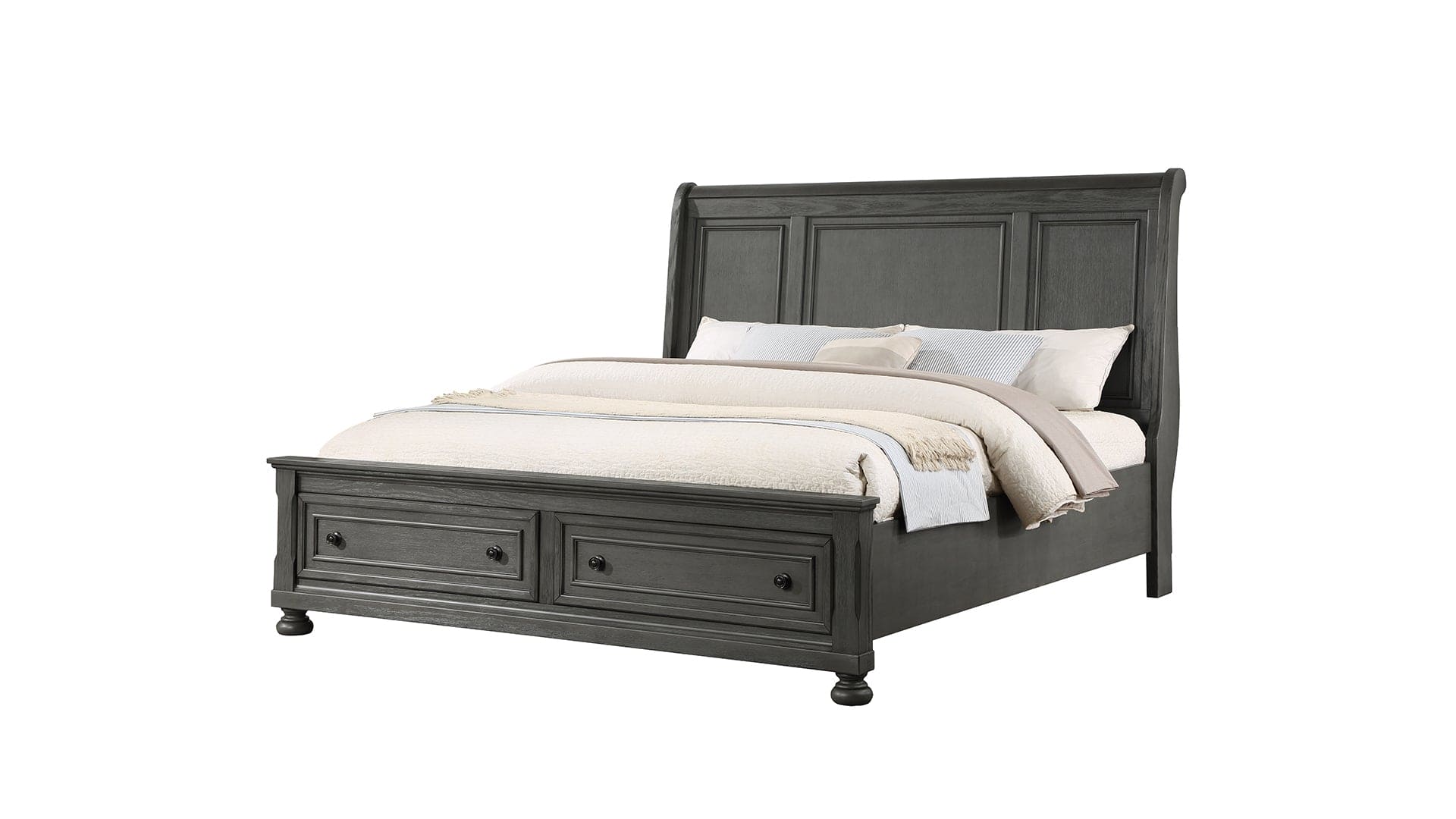 Jackson Modern Style Queen Bed Made with Wood & Rustic Gray Finish