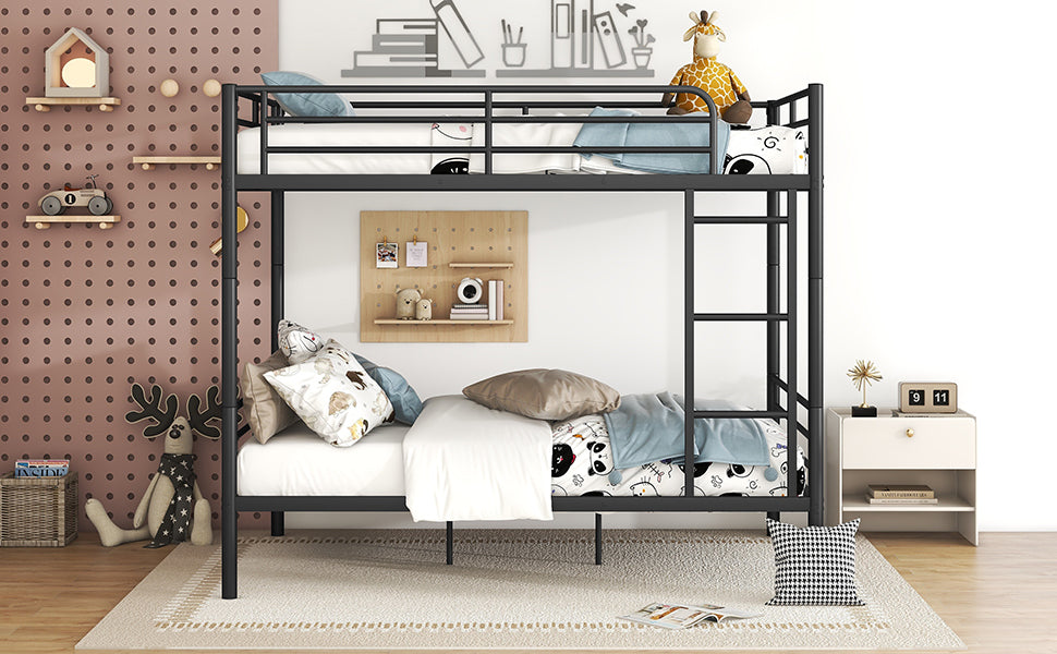 Full Over Full Metal Bunk Bed, Black