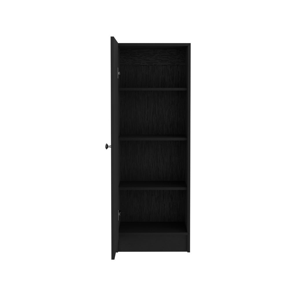 Pantry Miami, Single Door Cabinet, Black Wengue Finish