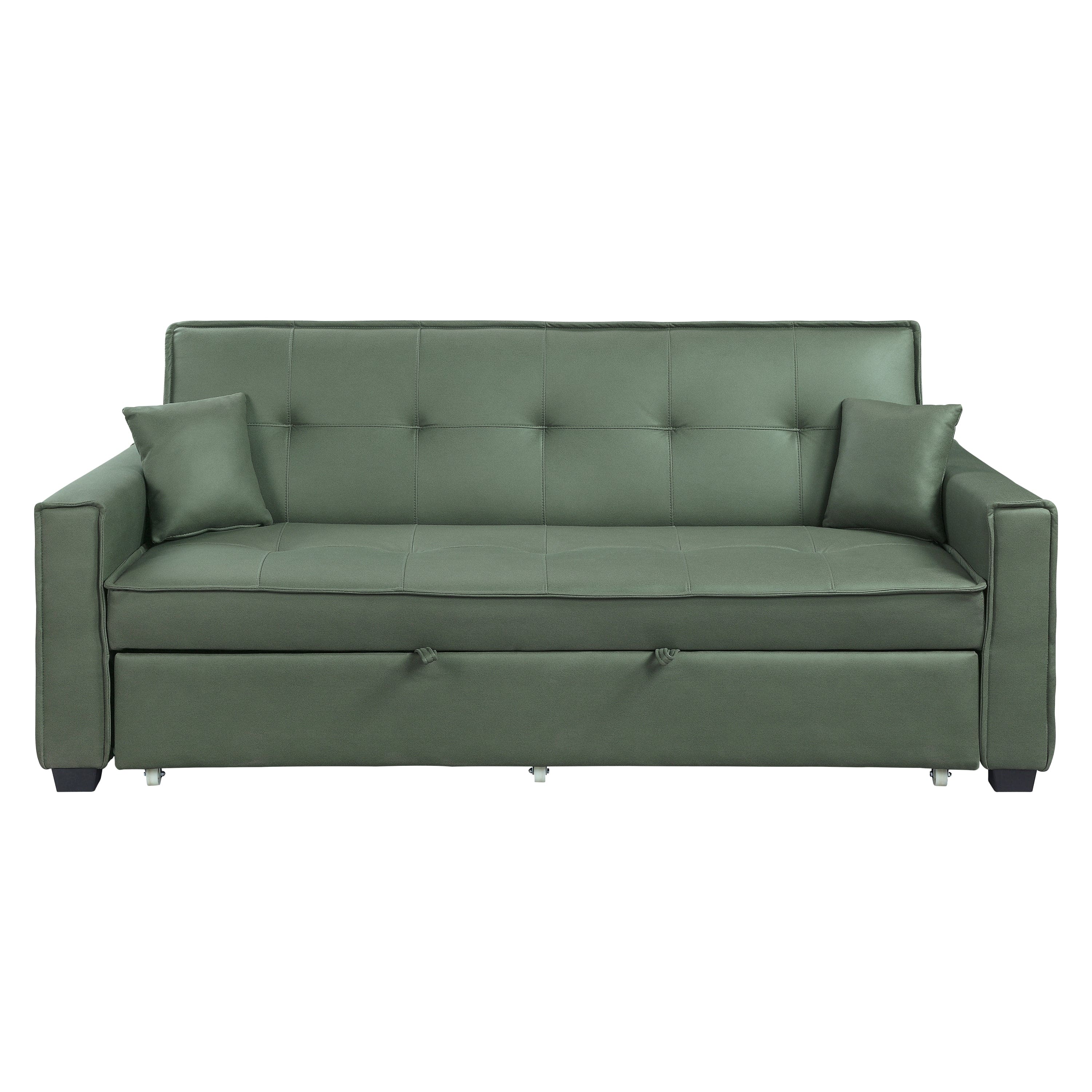 ACME Octavio Adjustable Sofa w/2 Pillows, Green Fabric  LV00824