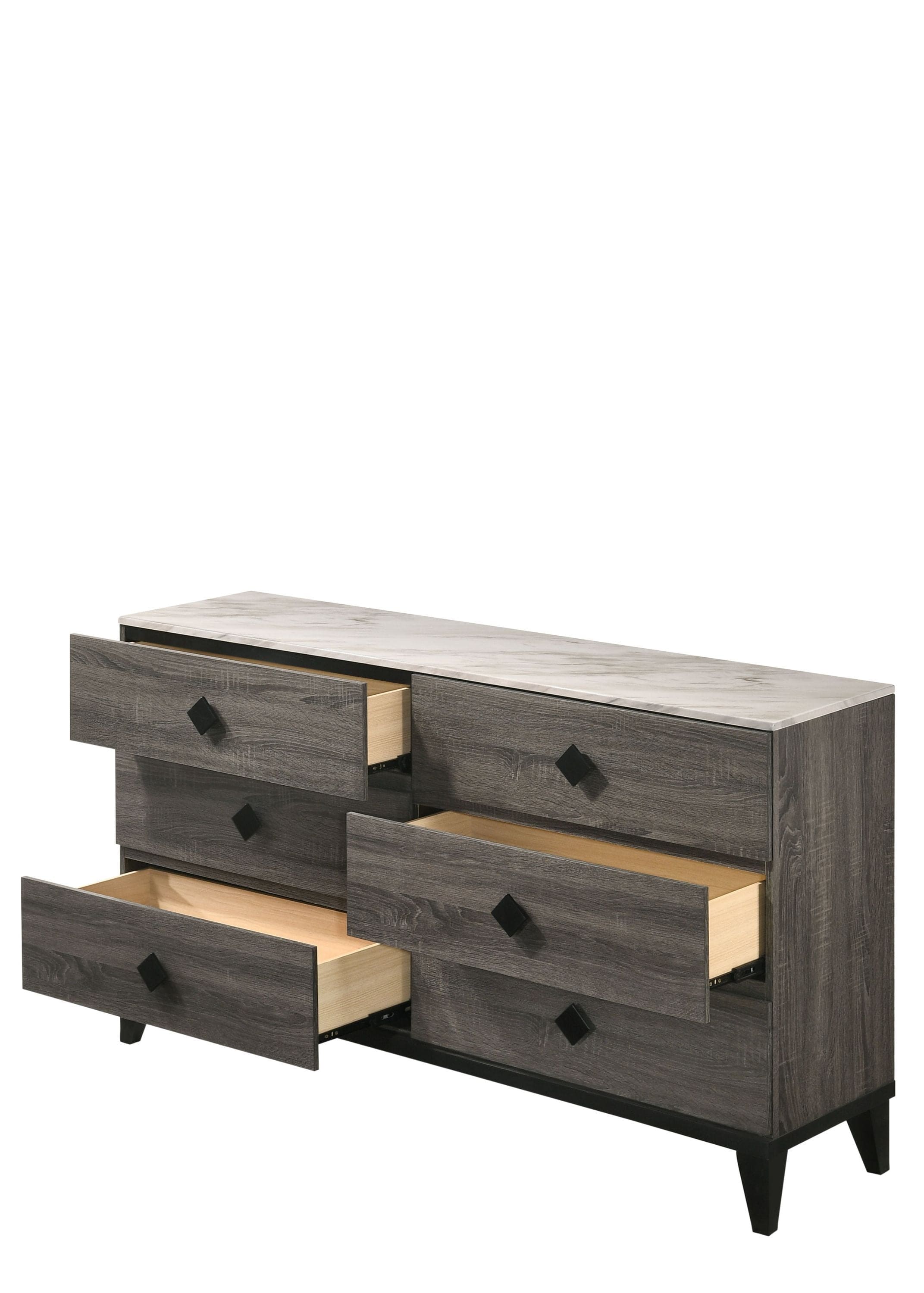 ACME Avantika Dresser, Faux Marble & Rustic Gray Oak 27675