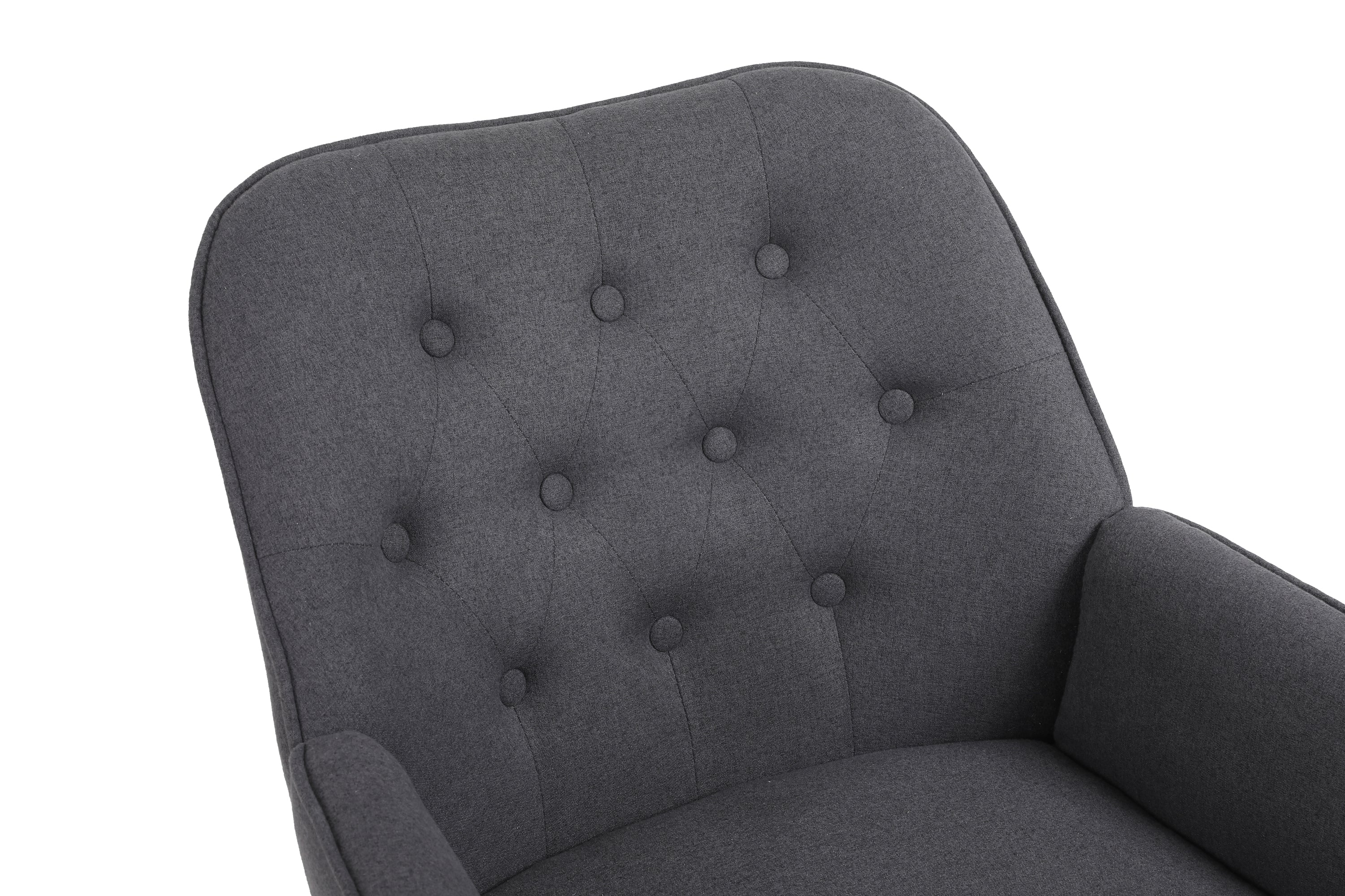 Modern Mid Century Chair velvet  Sherpa Armchair for Living Room Bedroom Office Easy Assemble(Dark Grey)