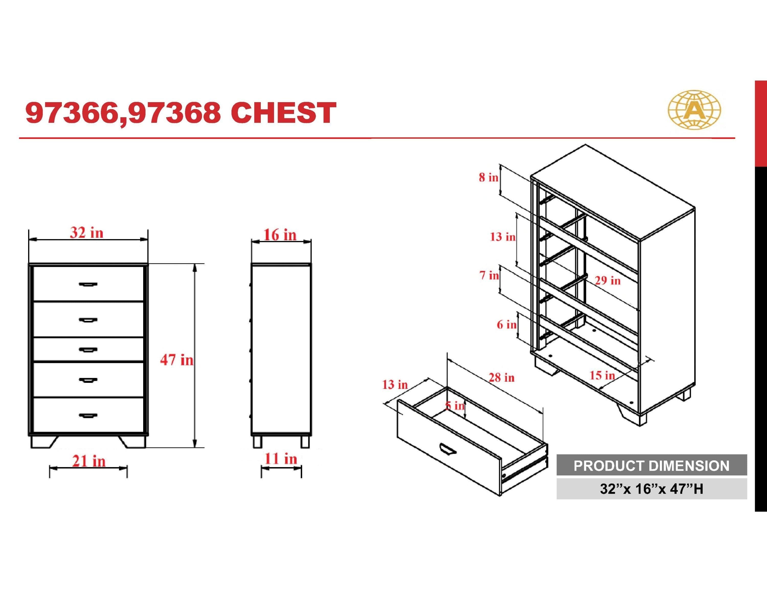 ACME Eloy Chest in White & Espresso 97368