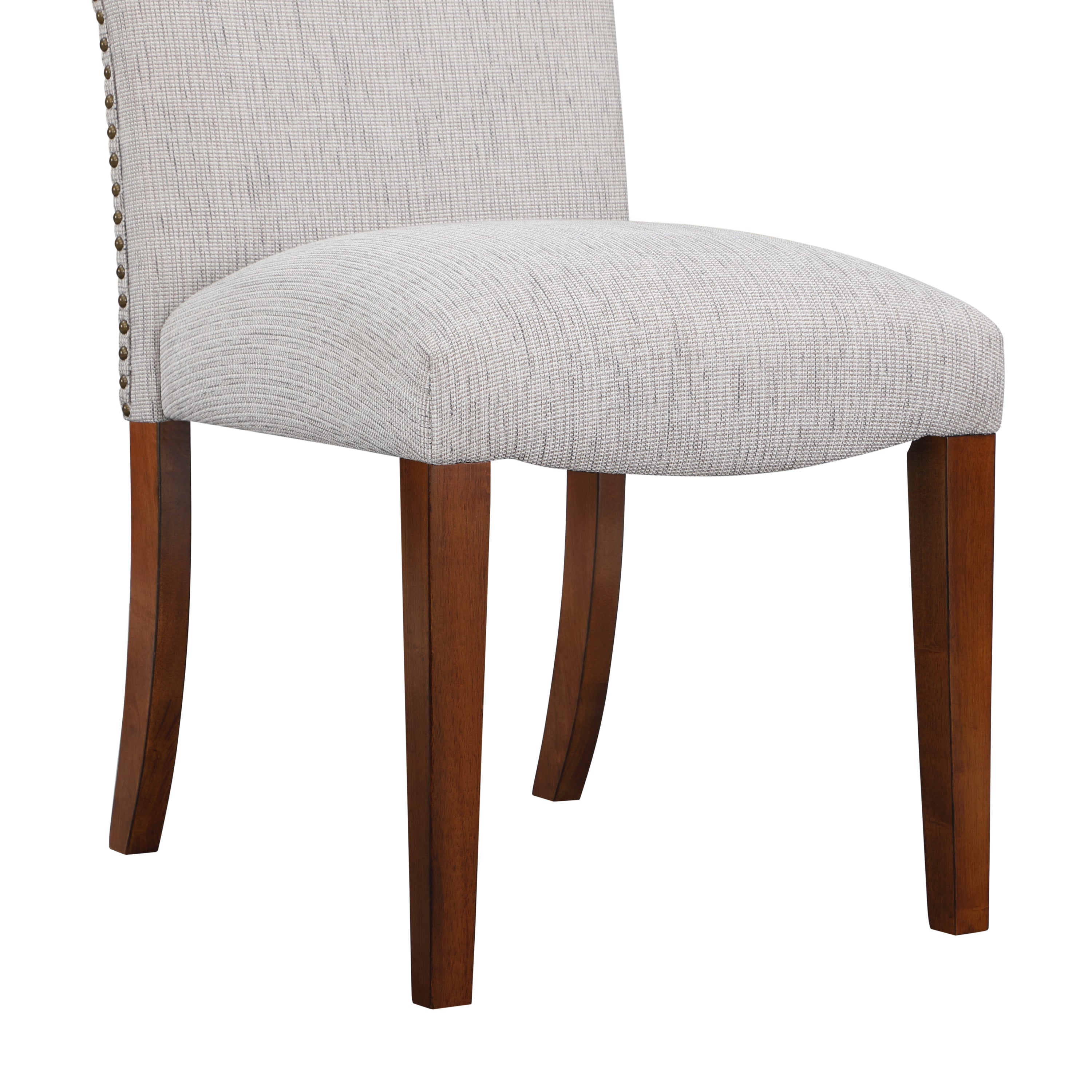 Sophia Sea Oat Dining Chair in Performance Fabric with Nail Heads - Set of 2