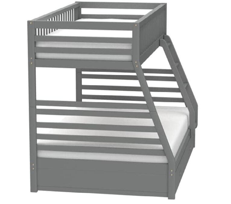 ACME Jason Bunk Bed (Twin/Full & Storage), Gray (1Set/2Ctn) 37840