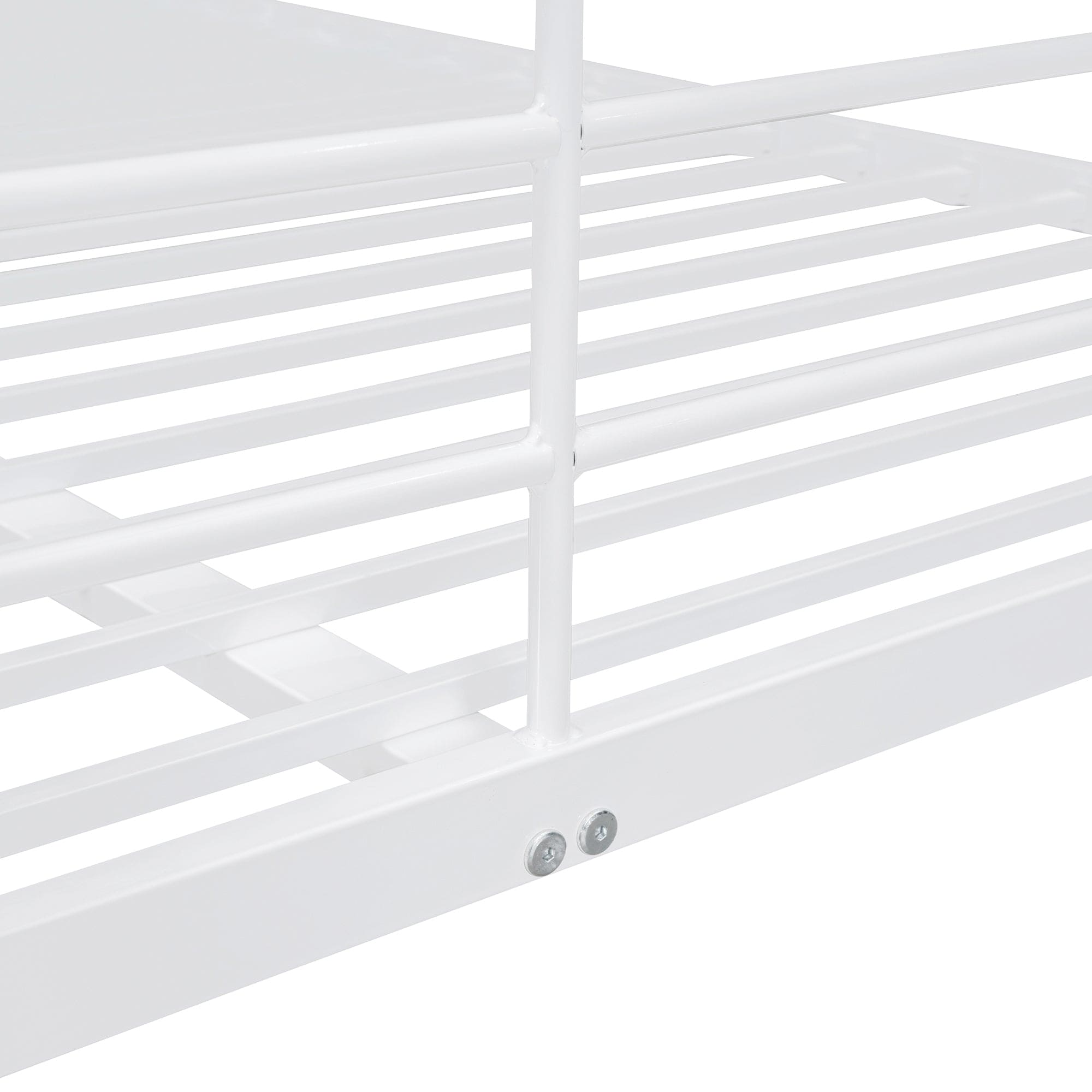 Full XL Over Queen Metal Bunk Bed, White