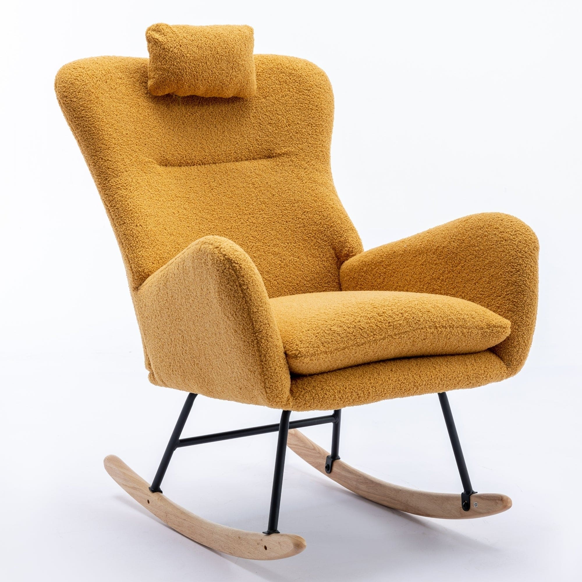 35.5 inch Rocking Chair with Pocket, (TURMERIC)