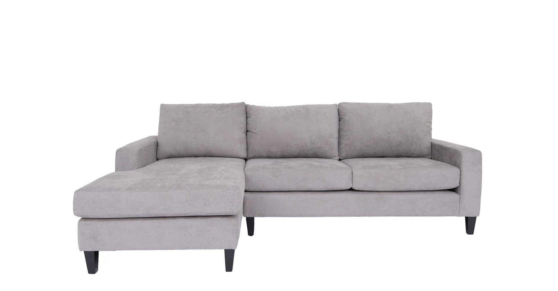 Grey L Shaped Sectional Sofas for Living Room, Modern Sectional Couches for Bedrooms, Apartment with Solid Wood Frame (Polyester Nylon, Left Facing)