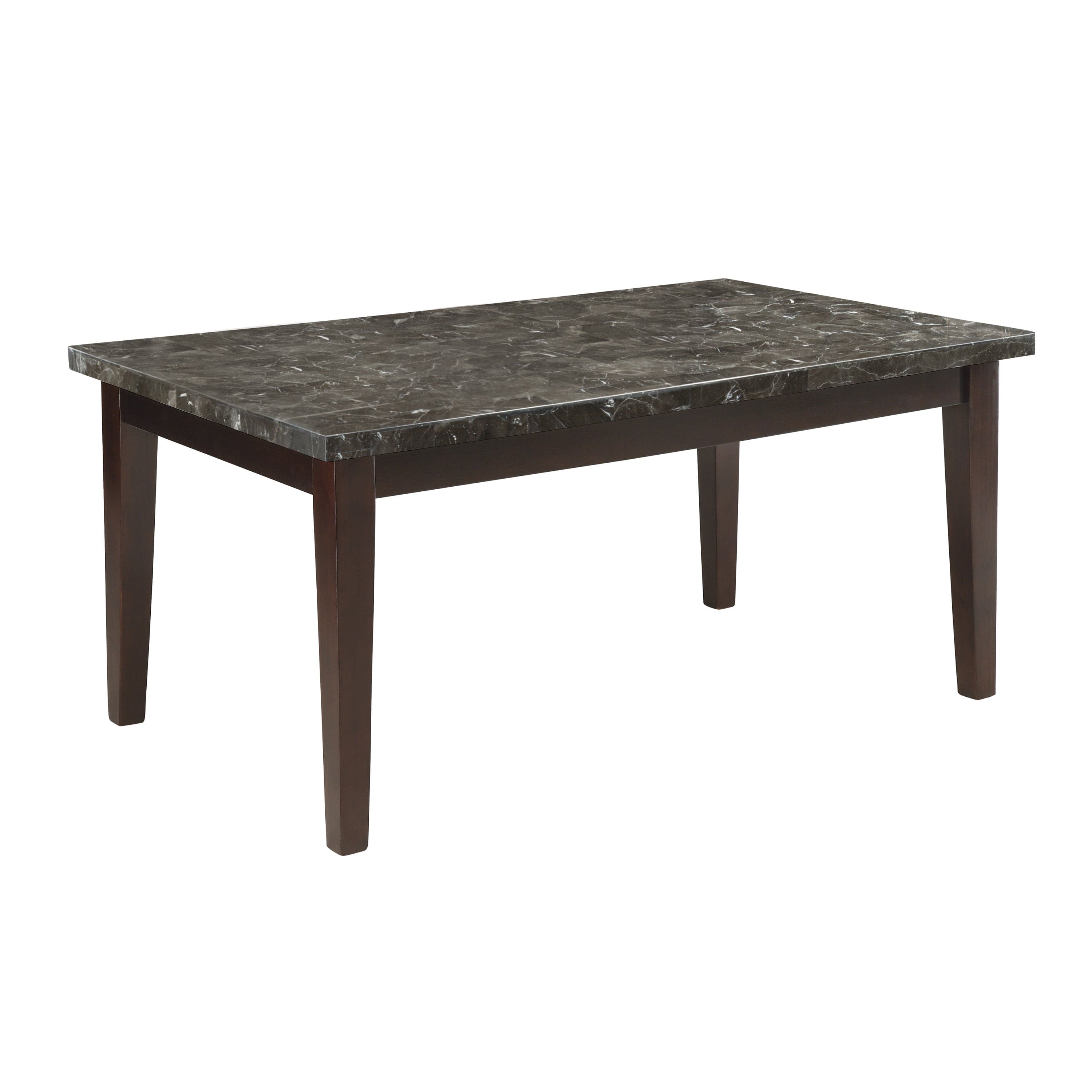 Transitional Dining Table 1pc Espresso Finish Wood Legs Black Marble Top Dining Room Furniture