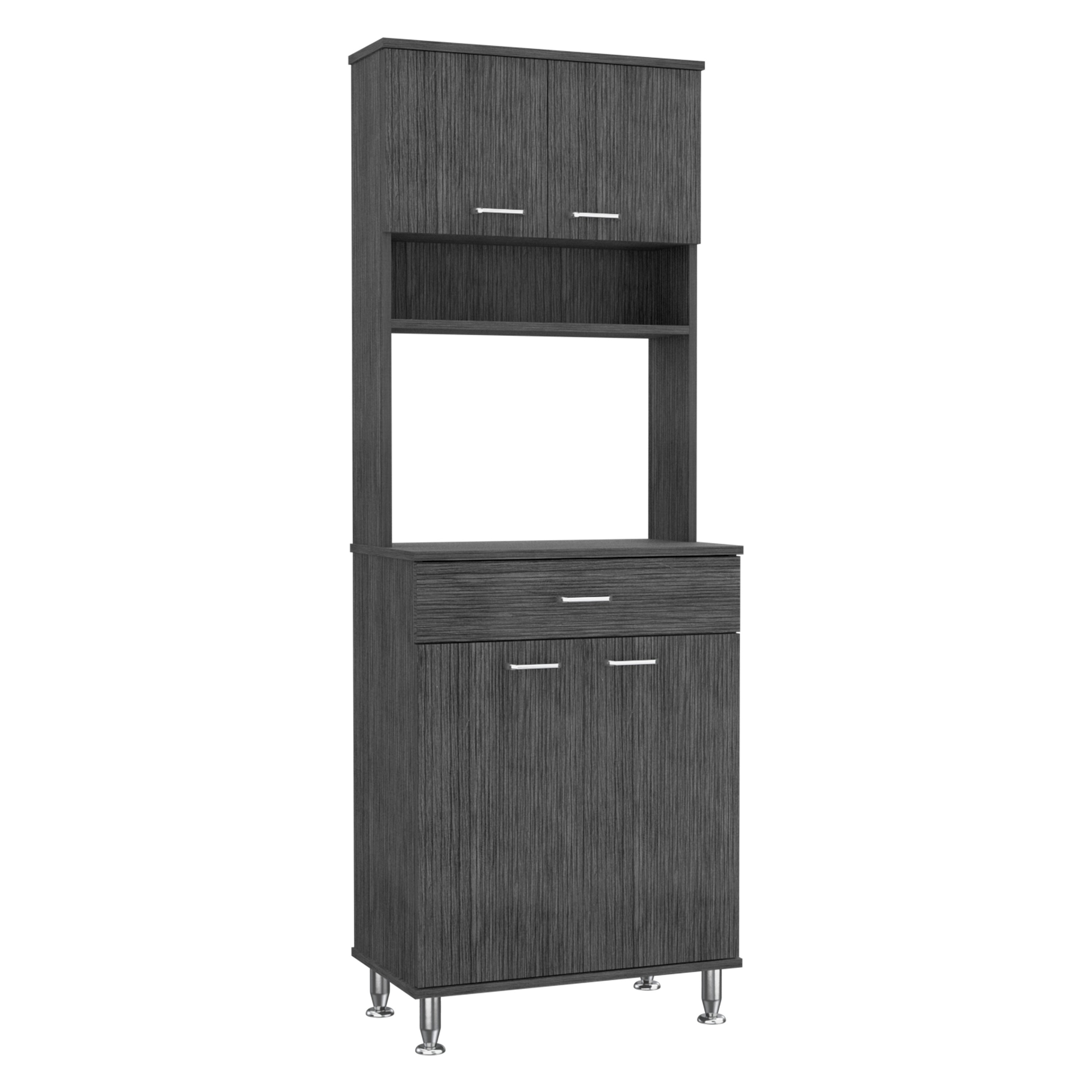 Pantry Piacenza,Two Double Door Cabinet, Smokey Oak Finish