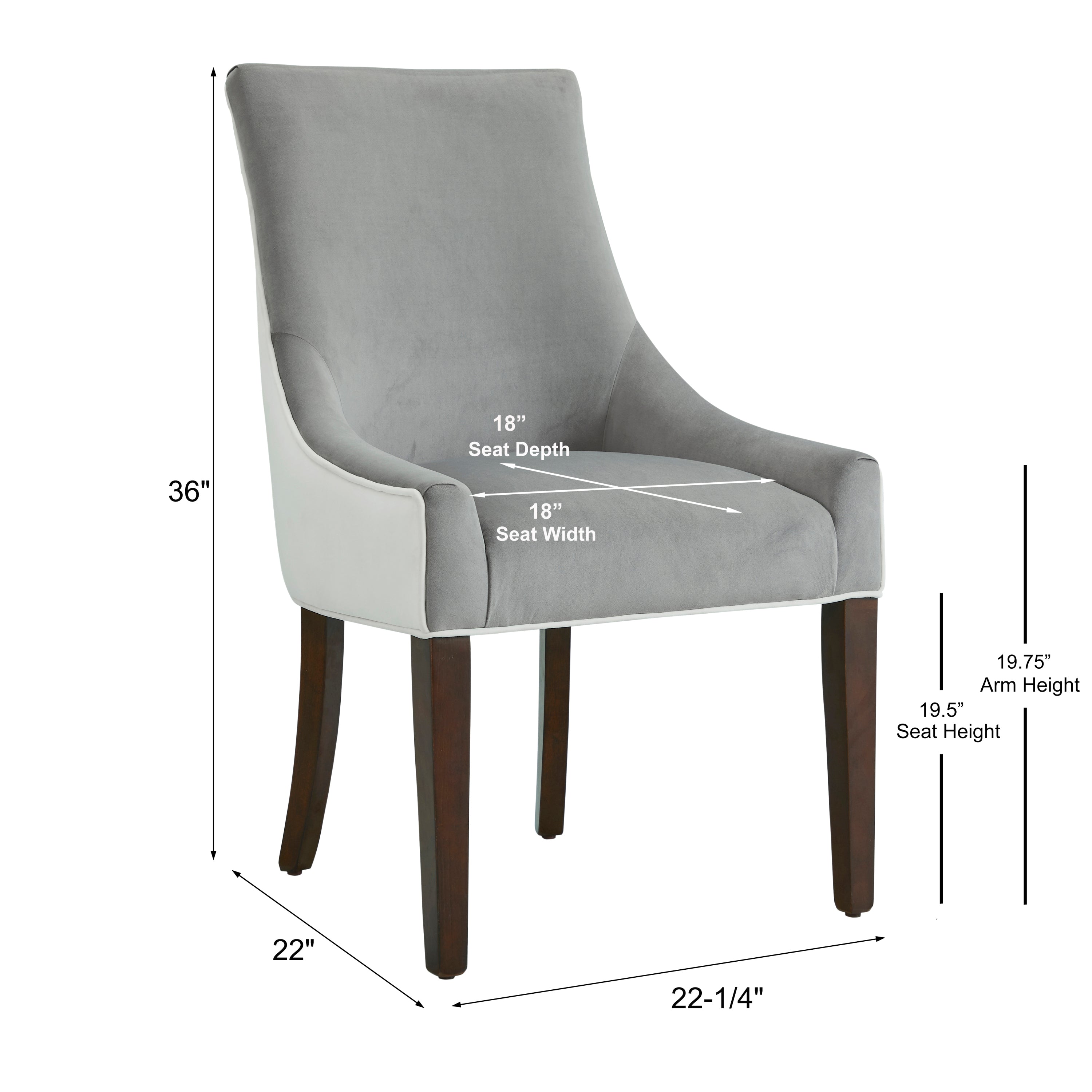 Jackson Upholstered Dining Chair -Smoke