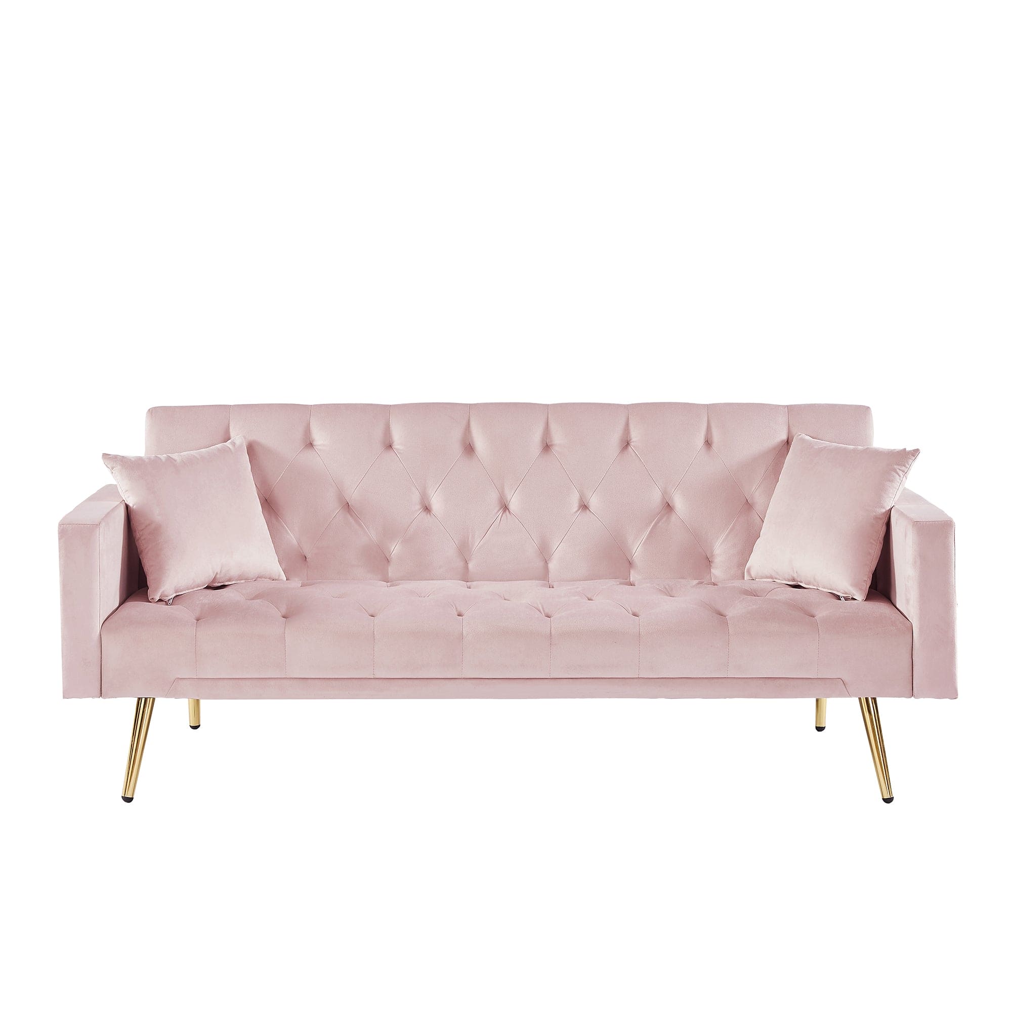 PINK Convertible Folding Futon Sofa Bed , Sleeper Sofa Couch for Compact Living Space.