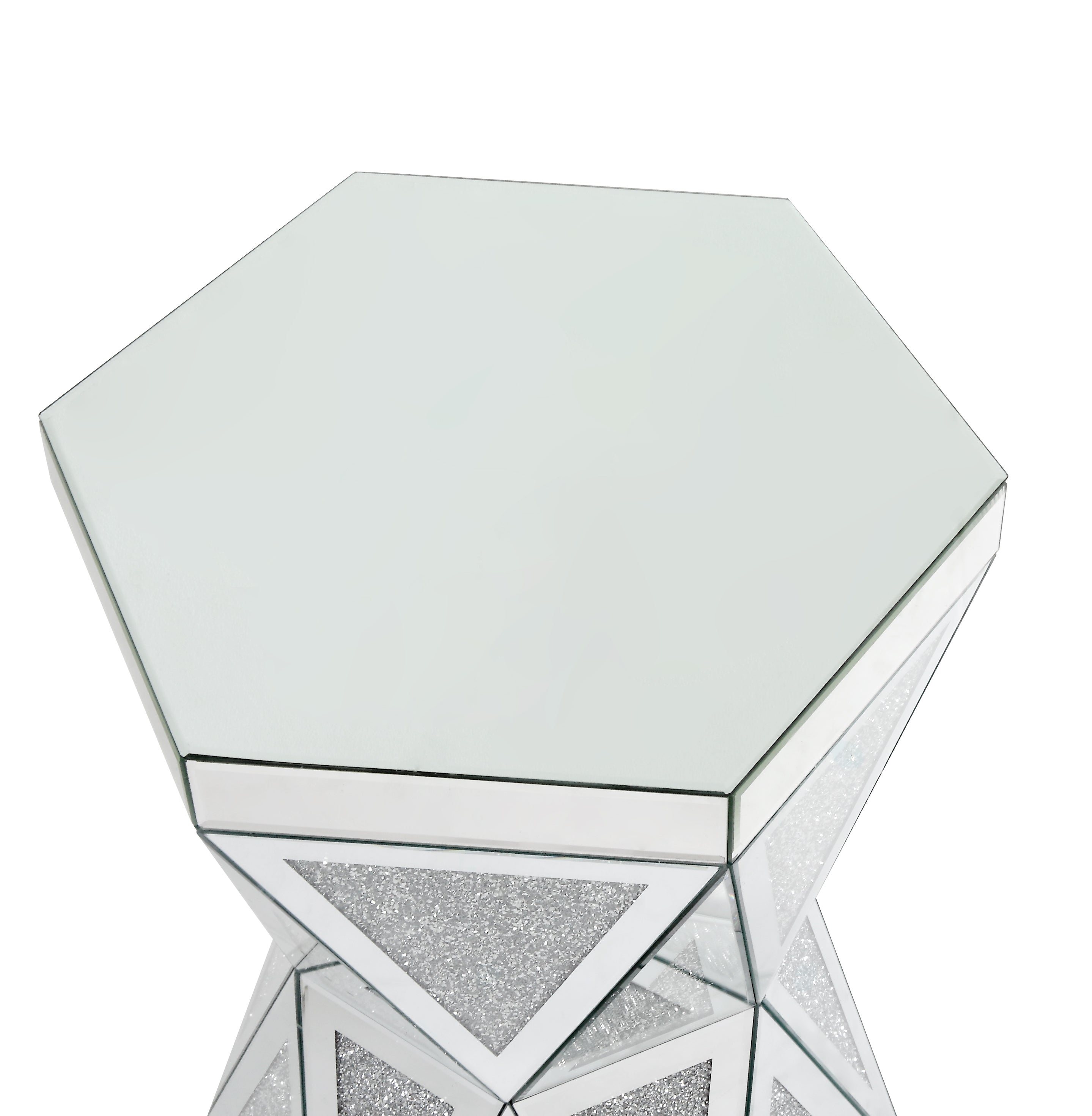 ACME Noralie DINING TABLE Mirrored & Faux Diamonds DN00722