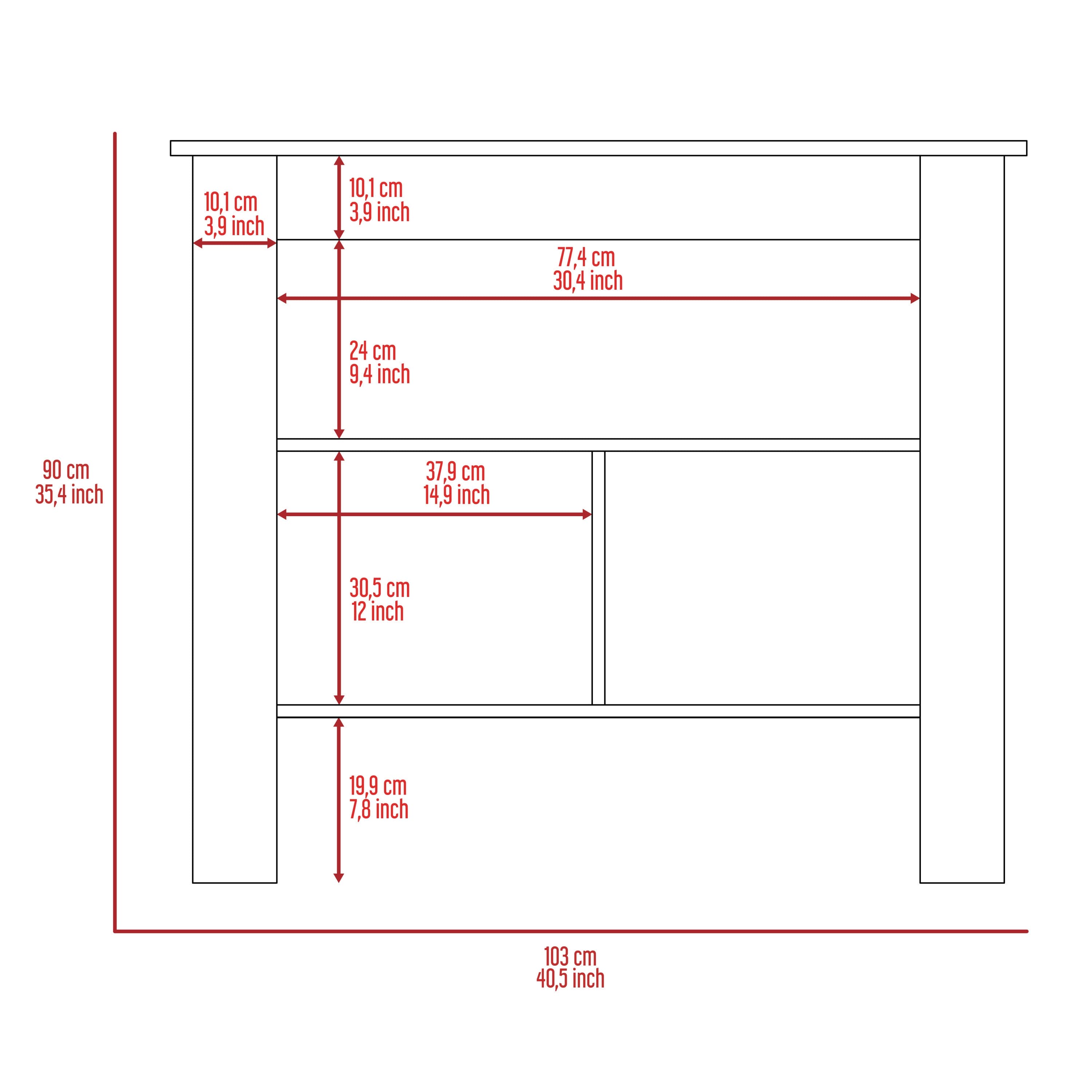 Rockaway 3-Shelf Kitchen Island White and Light Oak