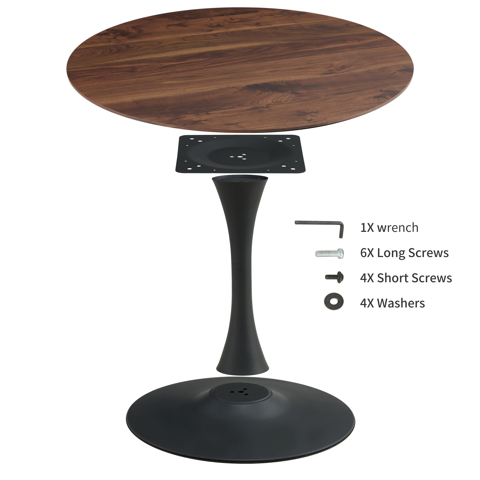 TULIP DINING TABLE ,Dia. 106cm ROUND, Nature Wood, 1pc per ctn