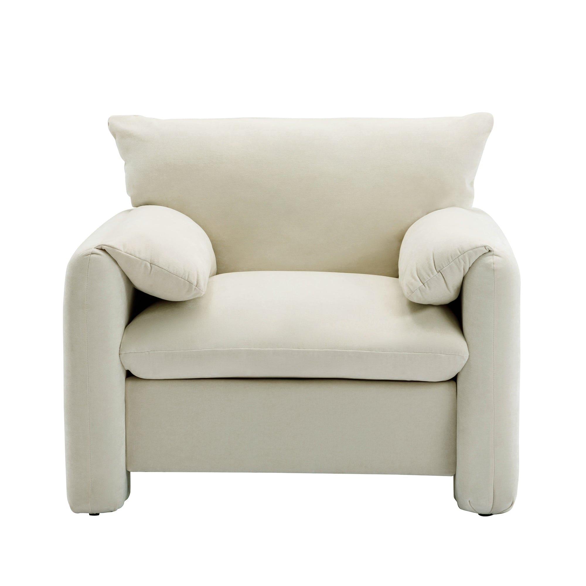 Modern Style Chenille Oversized Armchair Accent Chair Single Sofa Lounge Chair 38.6'' W for Living Room, Bedroom,Cream