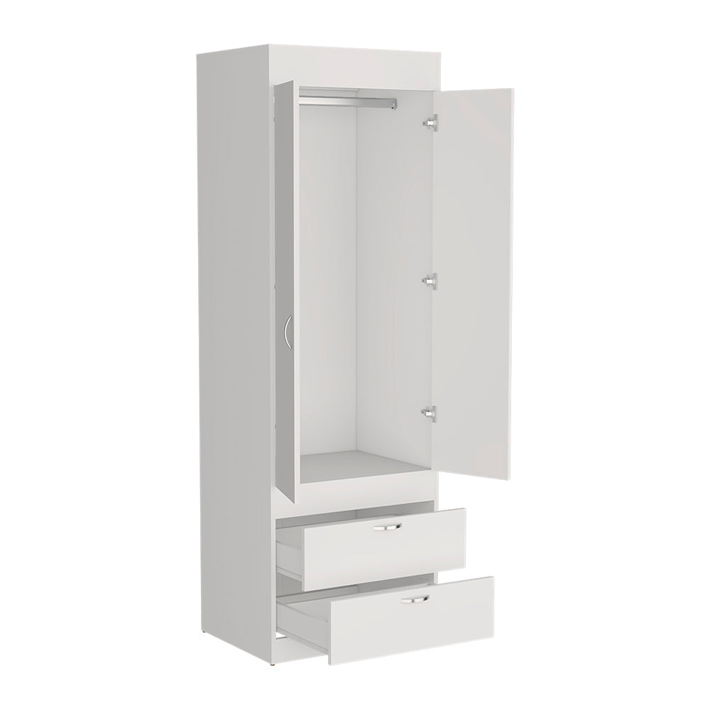 Armoire Tarento,Two Drawers, White Finish