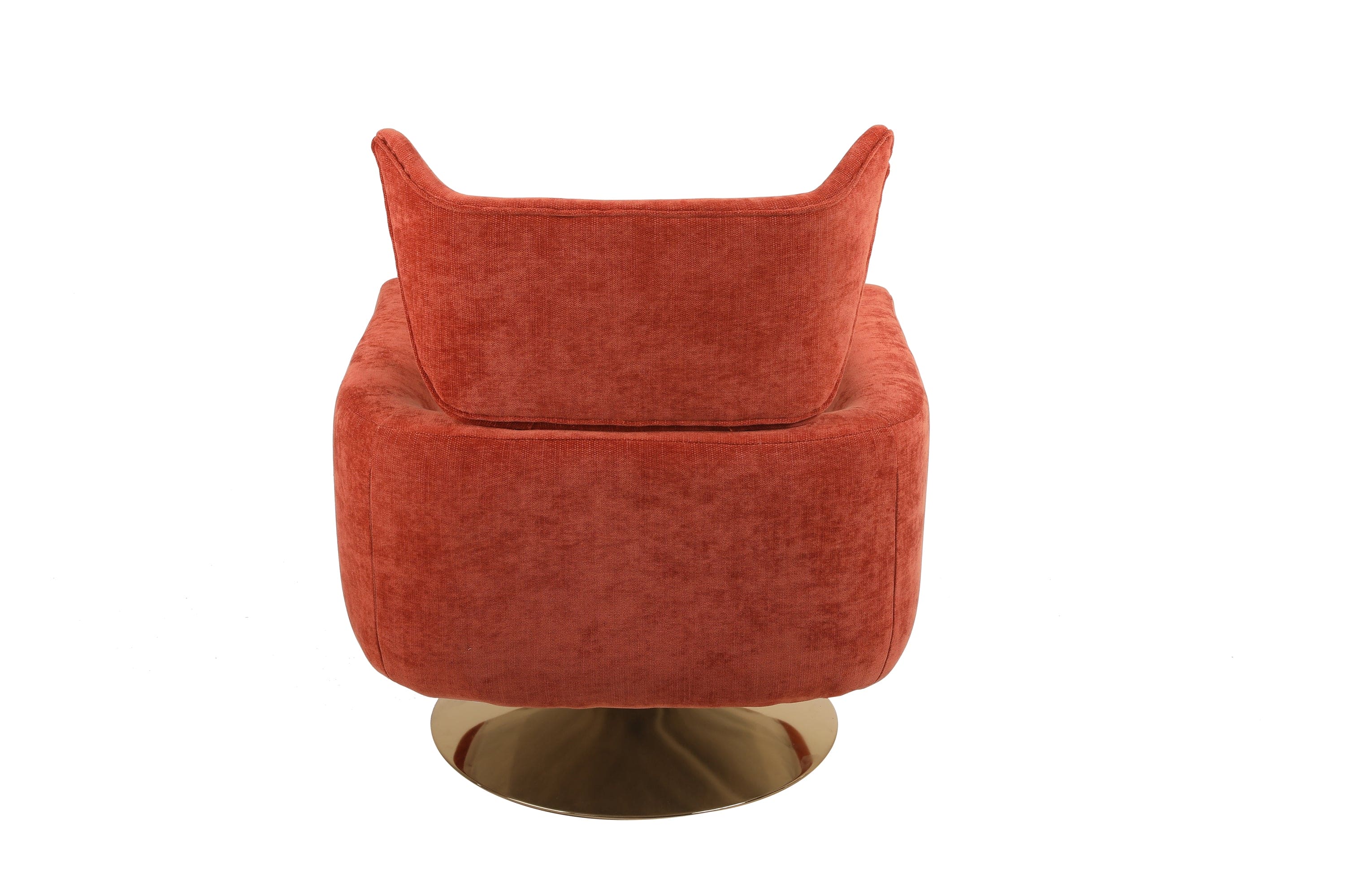 Classic Mid-Century 360-degree Swivel  Accent Chair, Orange Linen