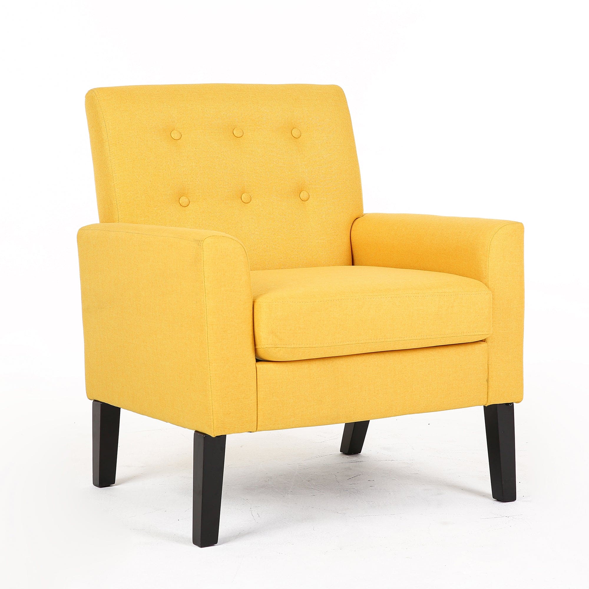 Downloads: 20 
Fabric Accent Chair for Living Room, Bedroom Button Tufted Upholstered Comfy Reading Accent Chairs Sofa (Yellow)