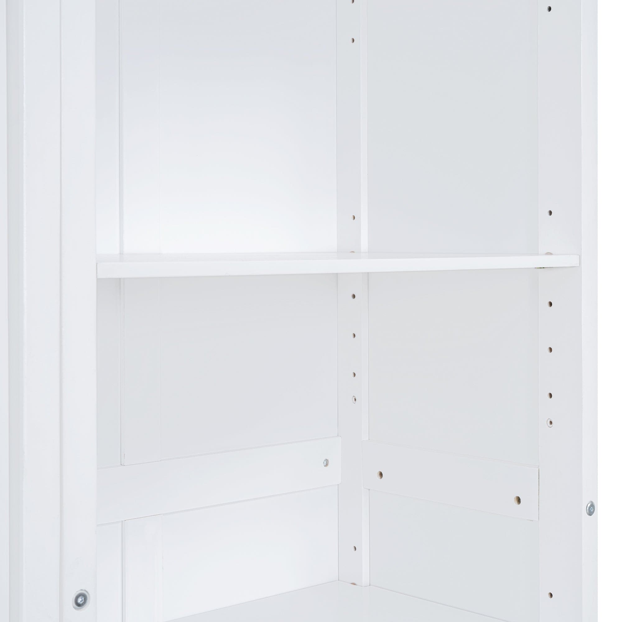 Queen Size Murphy Bed Wall Bed with Shelves,White