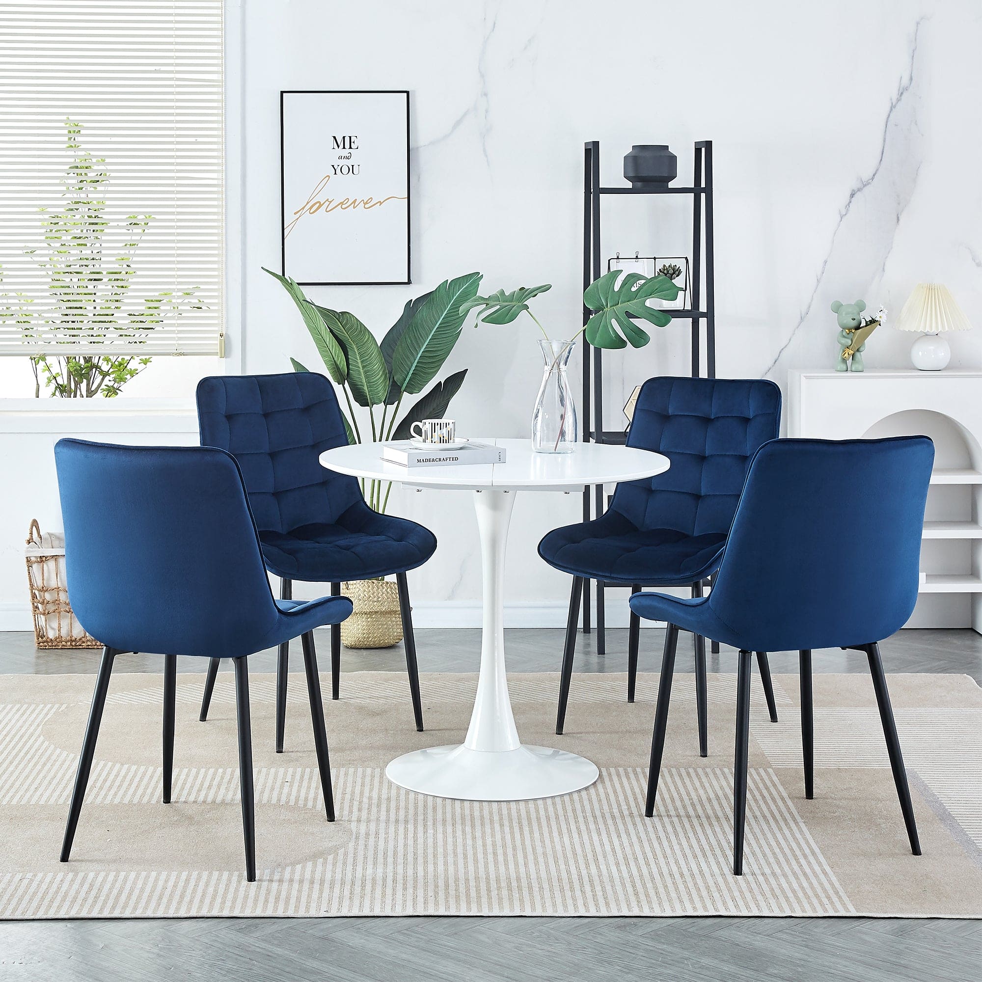 Dining Chair 2PCS（BLUE），Modern style，New technology，Suitable for restaurants, cafes, taverns, offices, living rooms, reception rooms.Simple structure, easy installation.