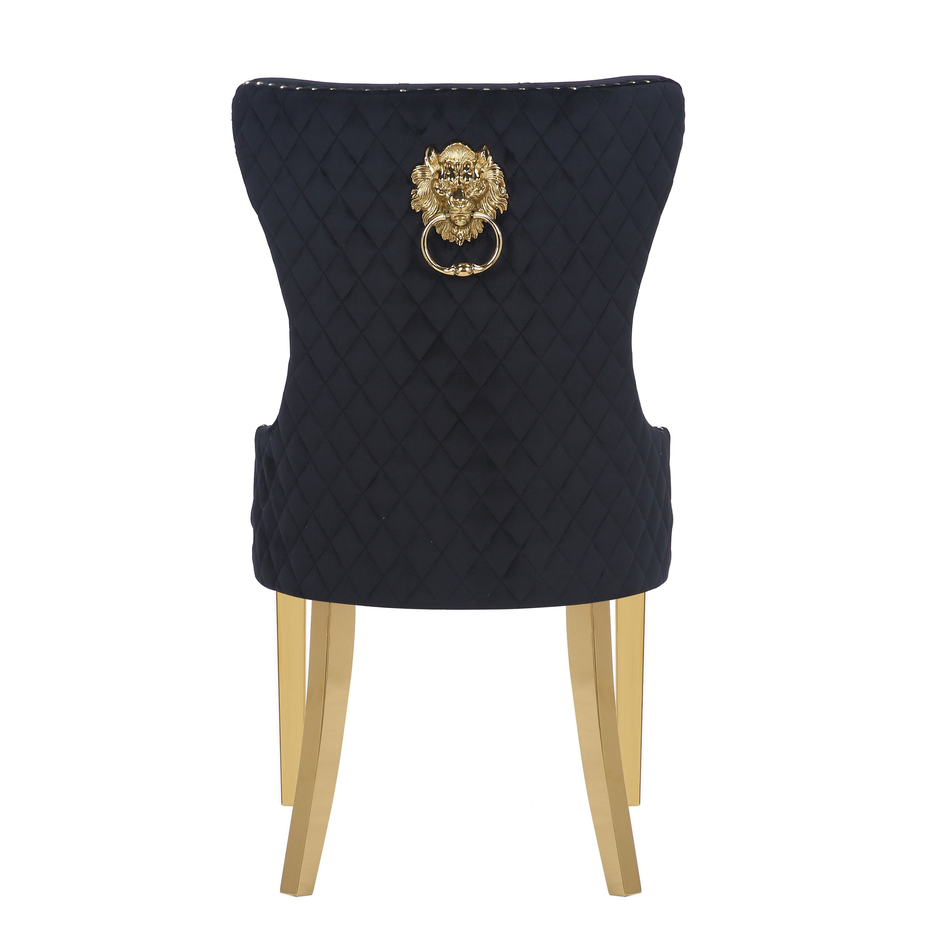 Simba Gold 2 Piece Dinning Chair Finish with Velvet Fabric in Black