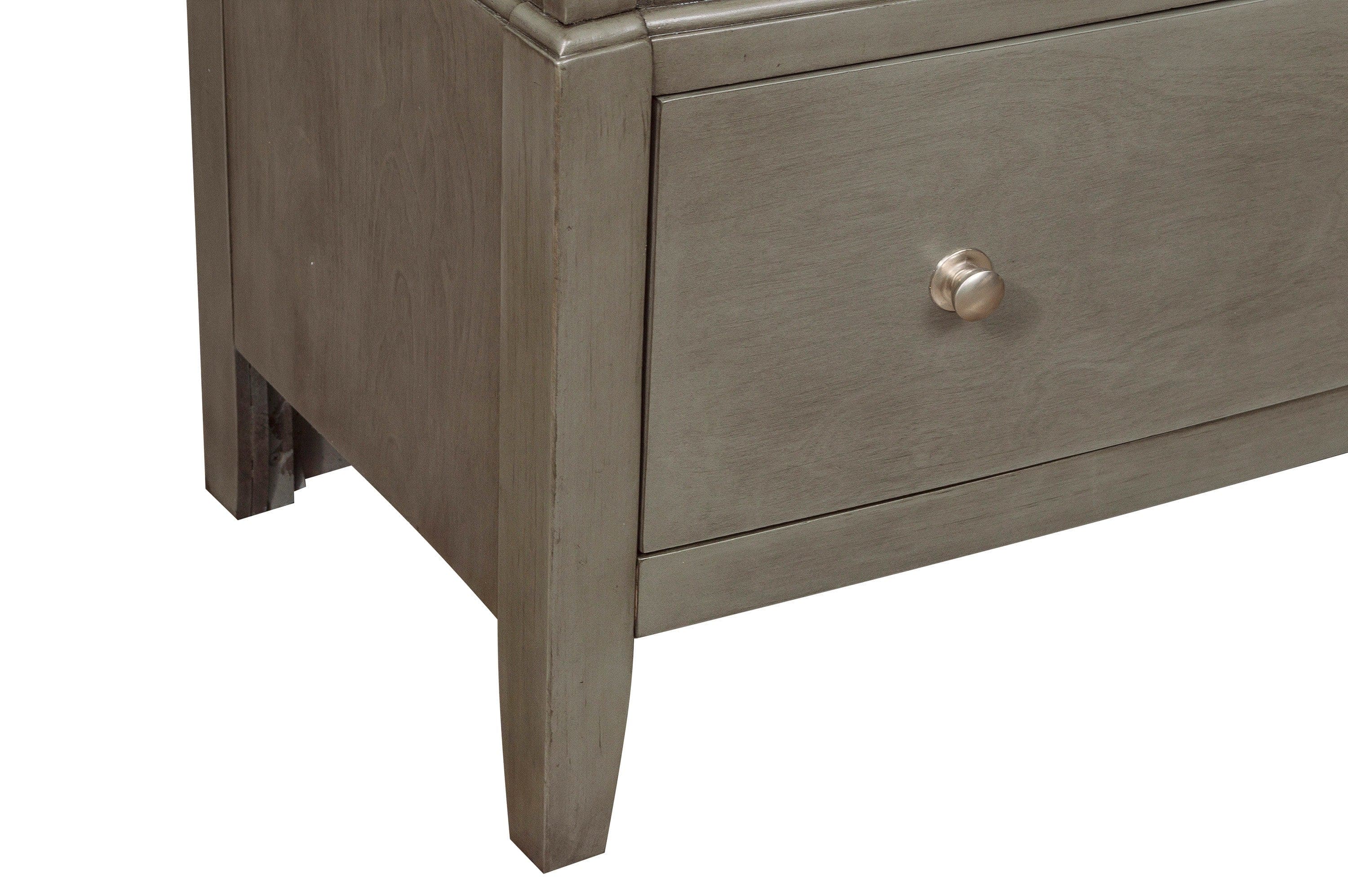 Transitional Style Gray Finish 1pc Desser Storage Drawers Ball Bearing Glides Wooden Furniture