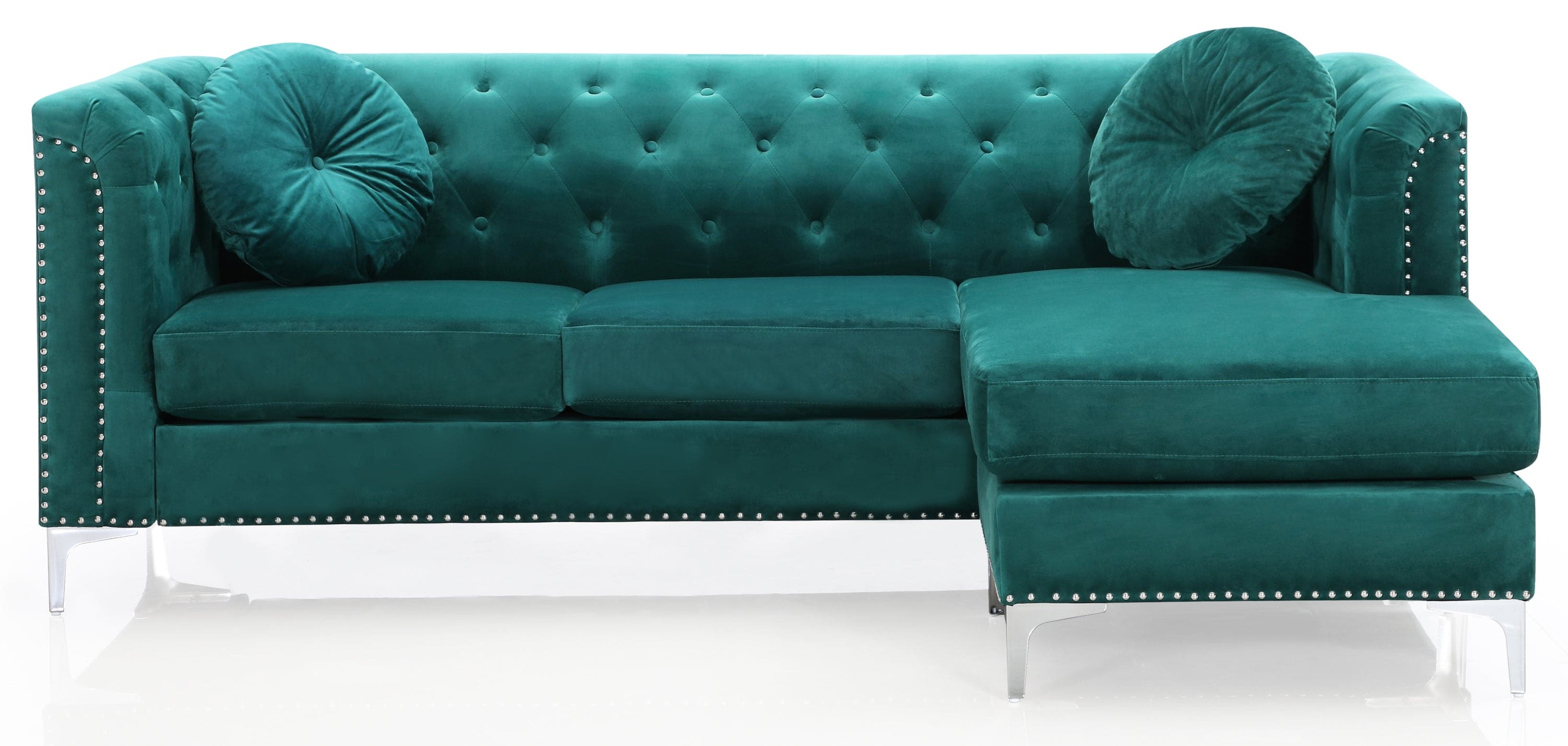 Glory Furniture Pompano G895B-SC Sofa Chaise ( 3 Boxes ) , GREEN