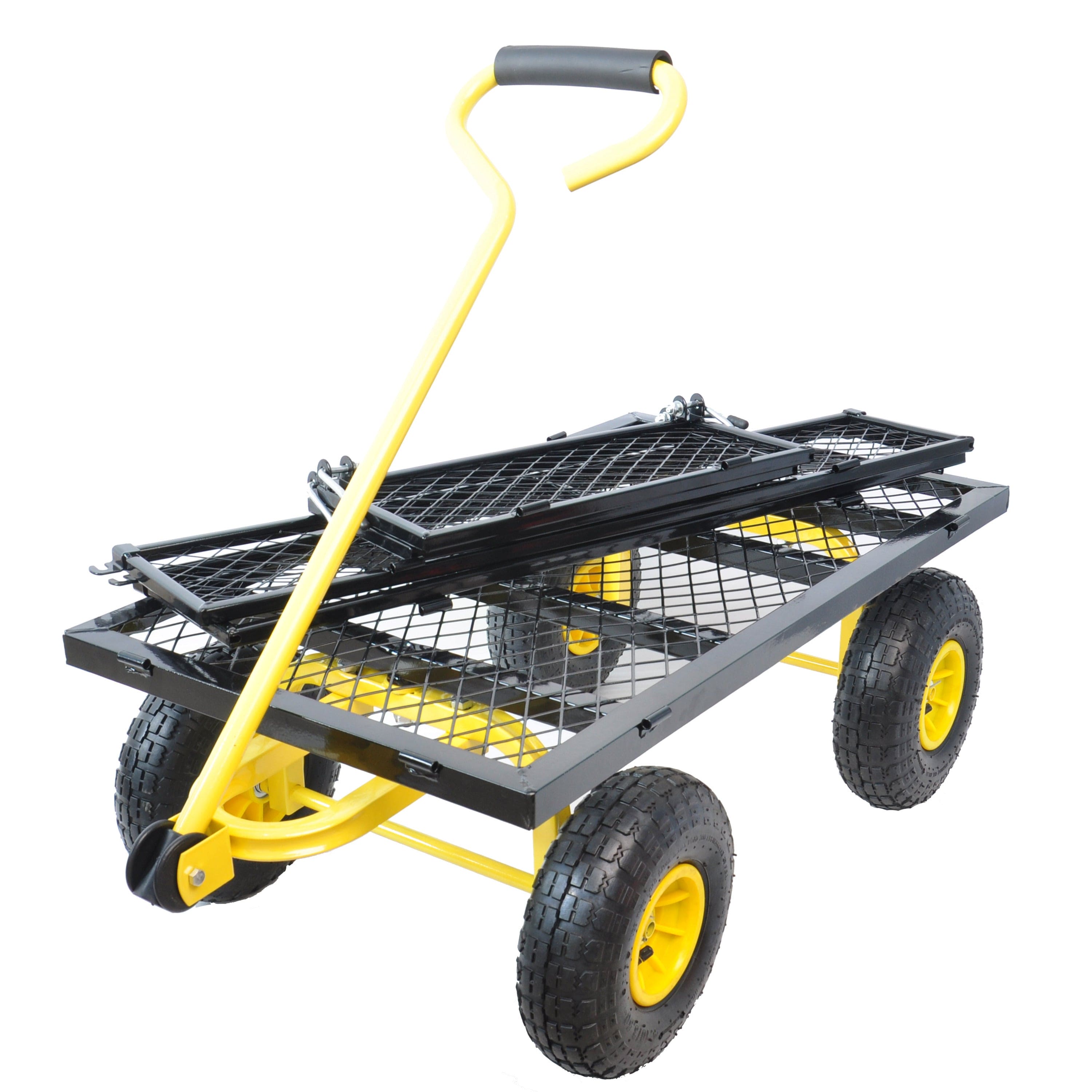 Wagon Cart Garden cart trucks make it easier to transport firewood Yellow+Black