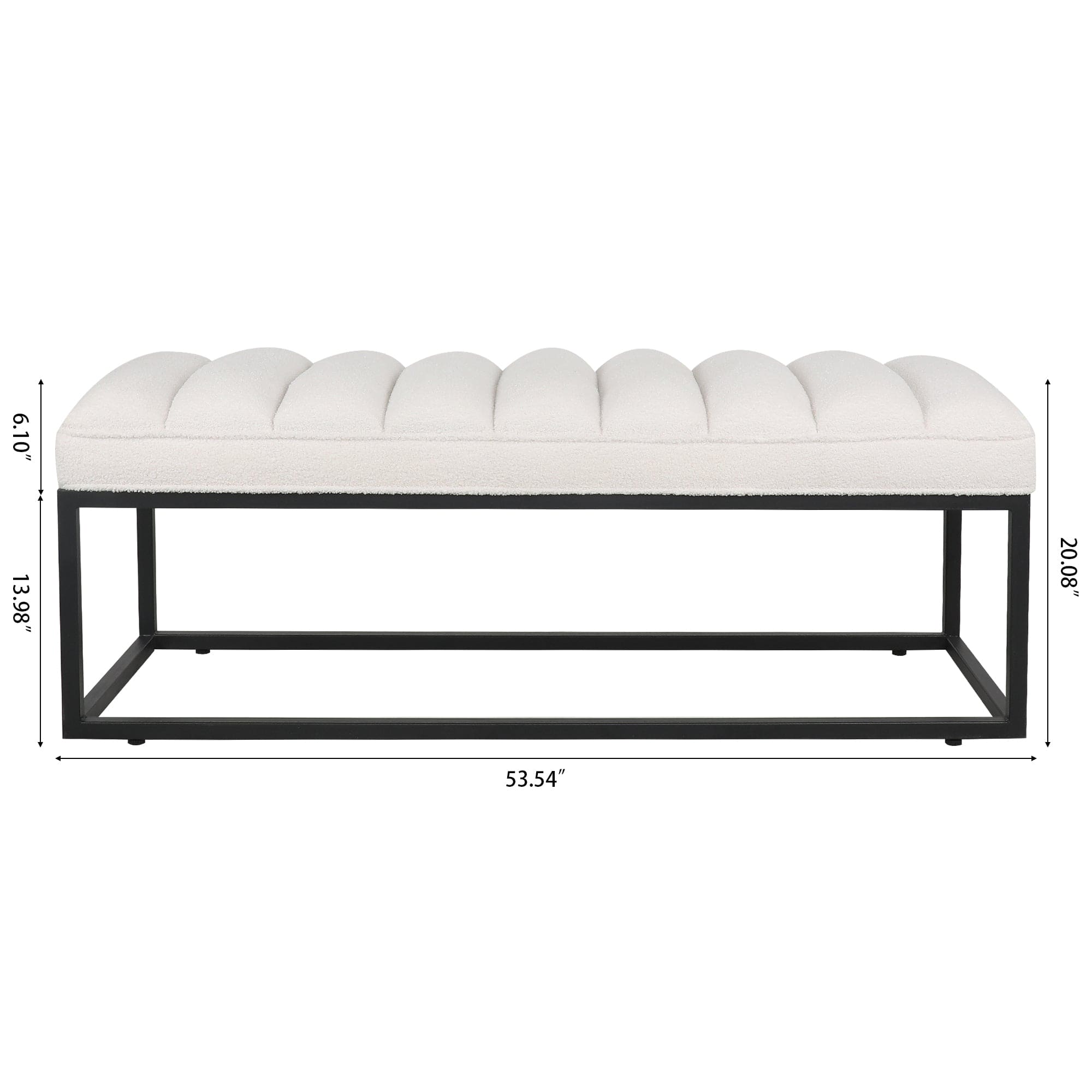 Metal Base Upholstered Bench for Bedroom for Entryway