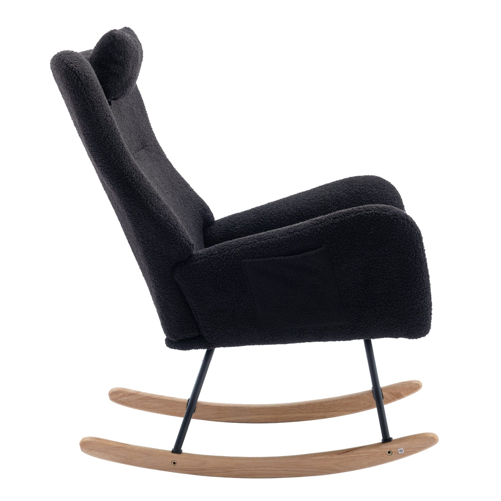 35.5 inch Rocking Chair with Pocket, (black)