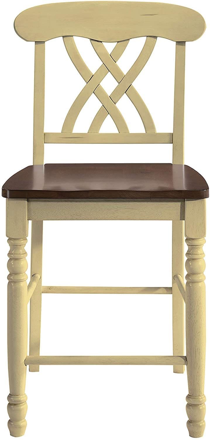 ACME Dylan Counter Height Chair (Set-2) in Buttermilk & Oak 70432