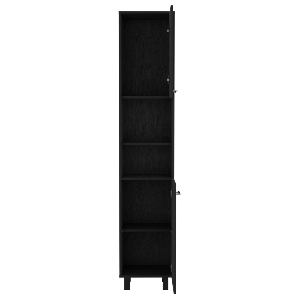 Pantry Cabinet Almada, Three Interior Shelves, Black Wengue Finish