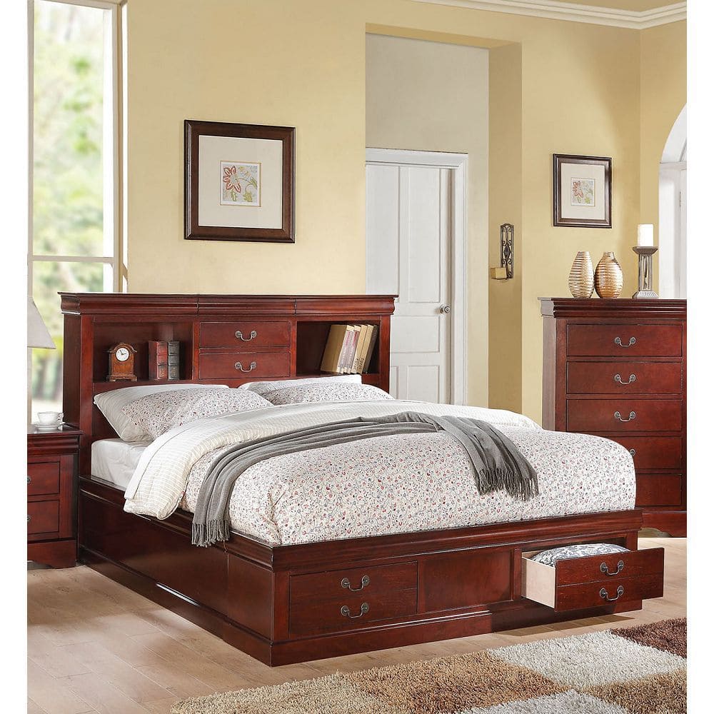 ACME Louis Philippe III Queen Bed in Cherry 24380Q