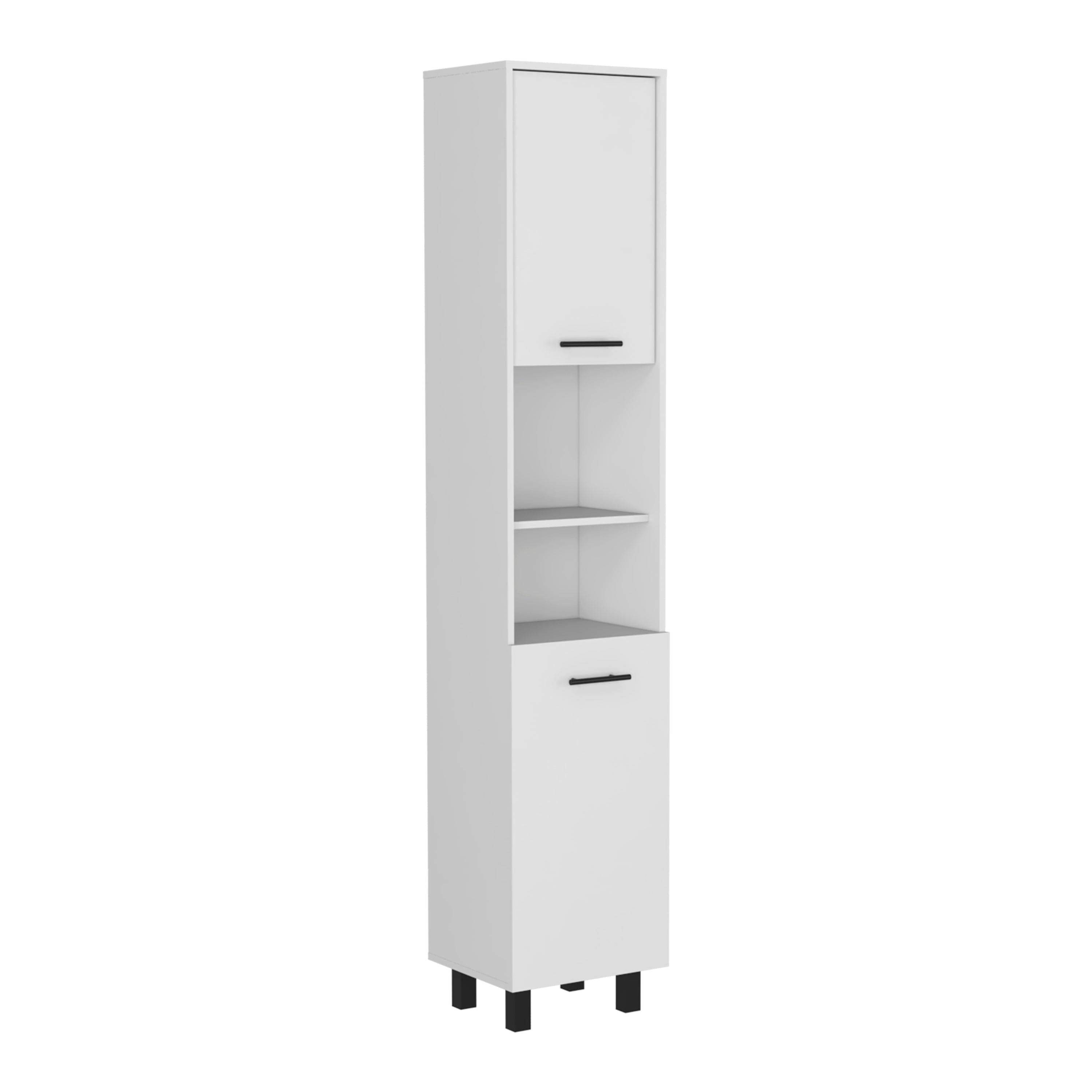 Pantry Cabinet Almada, Three Interior Shelves, White Finish