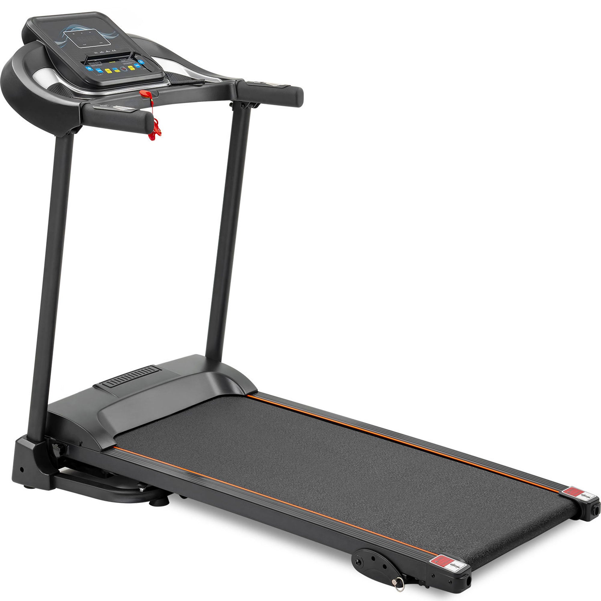 Compact Easy Folding Treadmill Motorized Running Jogging Machine with Audio Speakers and Incline Adjuster