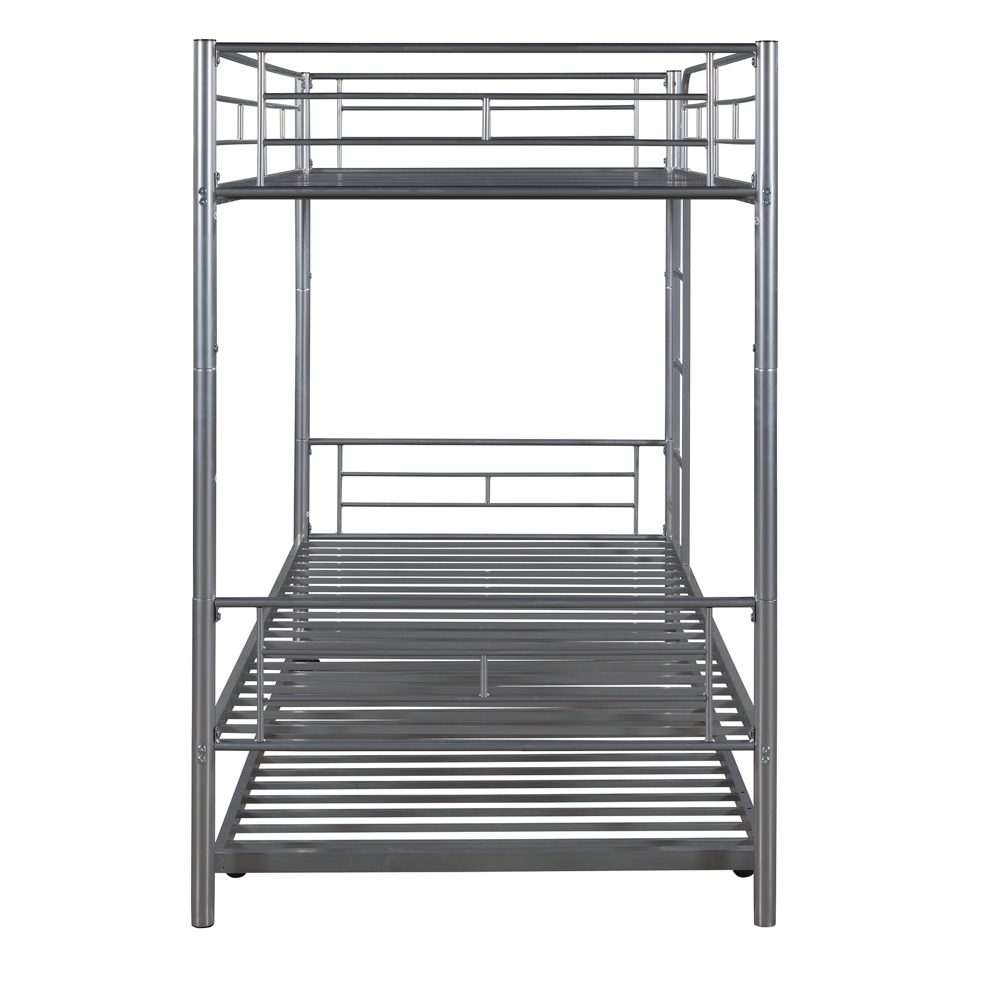 Twin-Over-Twin Metal Bunk Bed With Trundle,Can be Divided into two beds,No Box Spring needed ,White ( old sku: MF194806AAN )