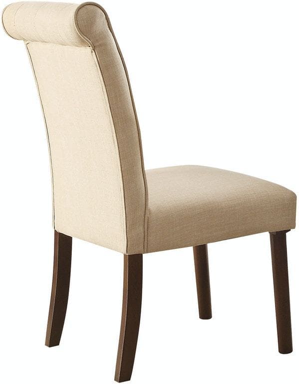 ACME Gasha Side Chair (Set-2) in Beige Linen & Walnut 72822