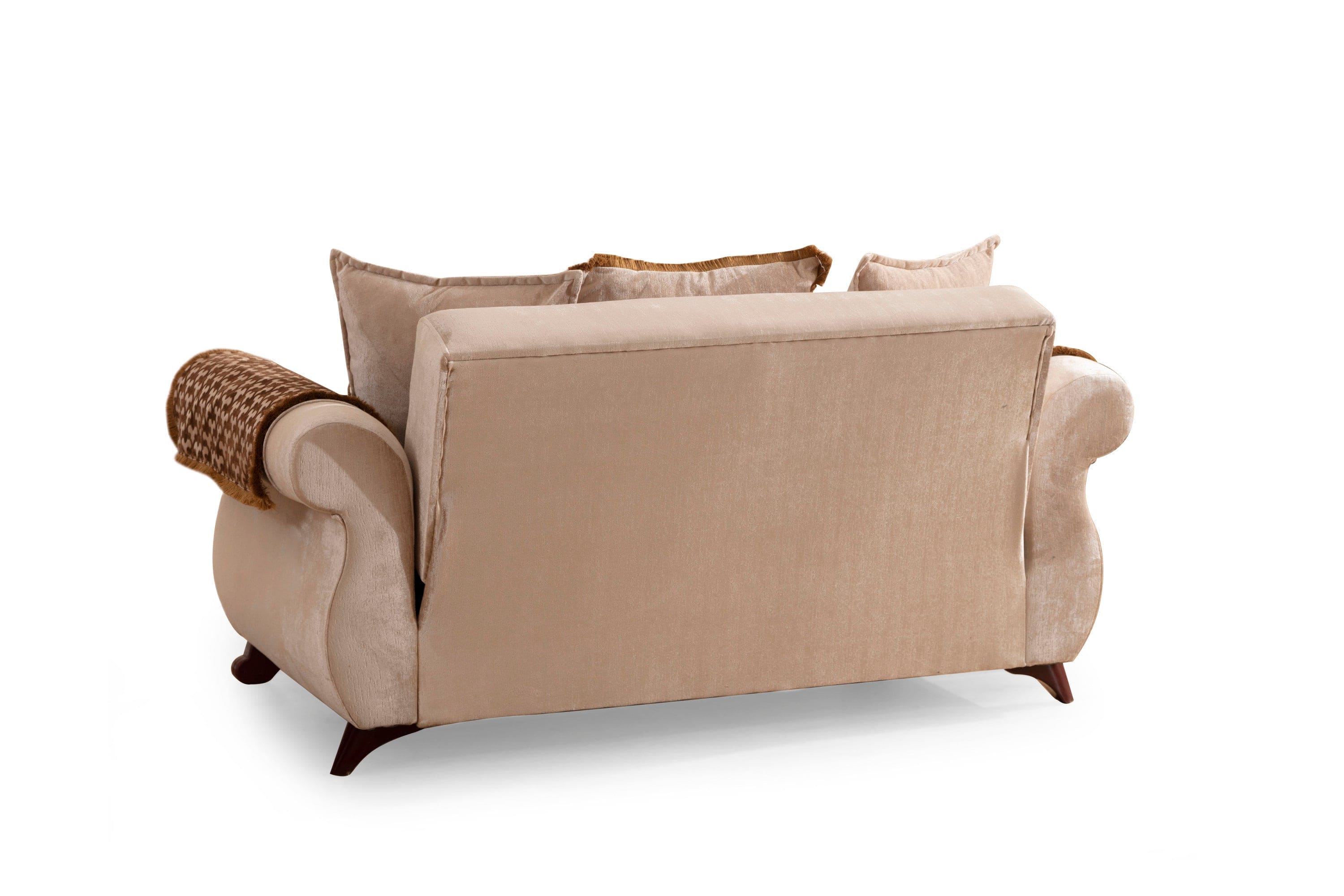 Carmen Loveseat Made With Chenille Upholstery in Beige Color