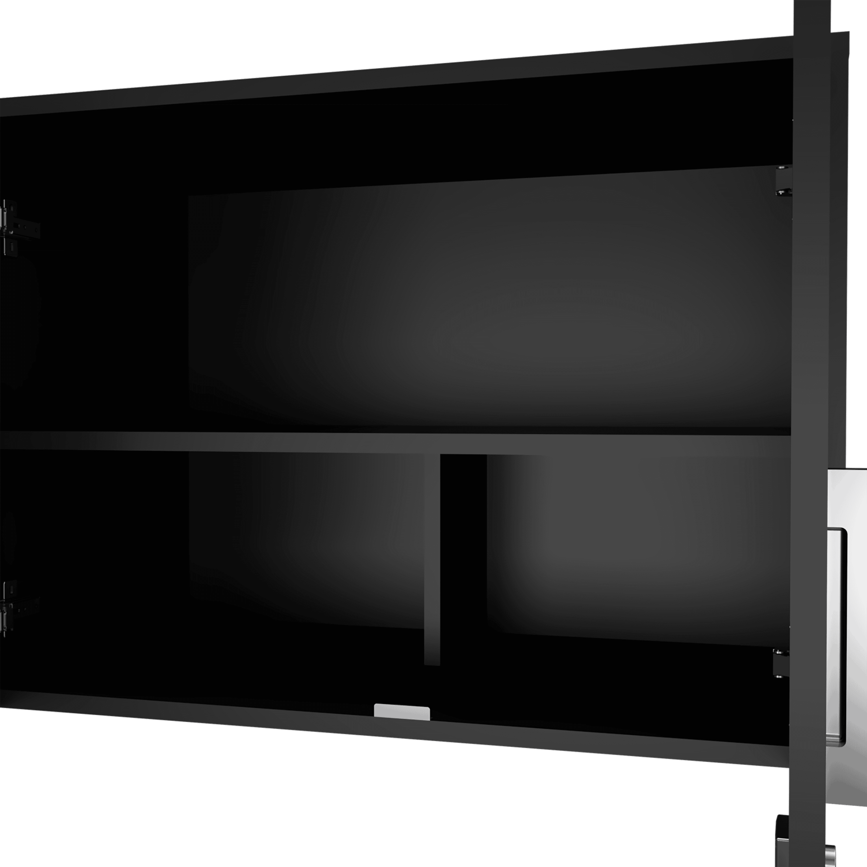 Wall Storage Cabinet Lions, 3 Shelves, Double Door, Black Wengue Finish