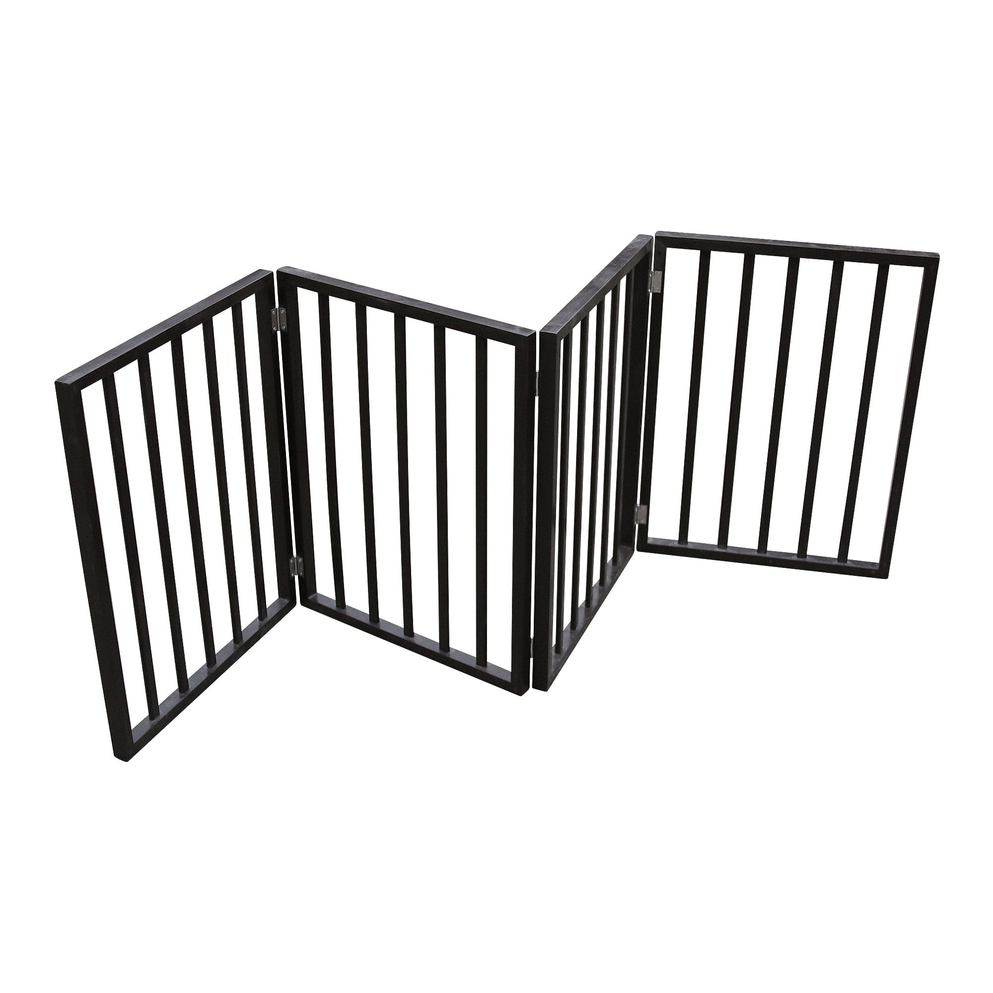 Pet Gate - Dog Gate for Doorways, Stairs or House – Freestanding, Folding, brown, Arc Wooden